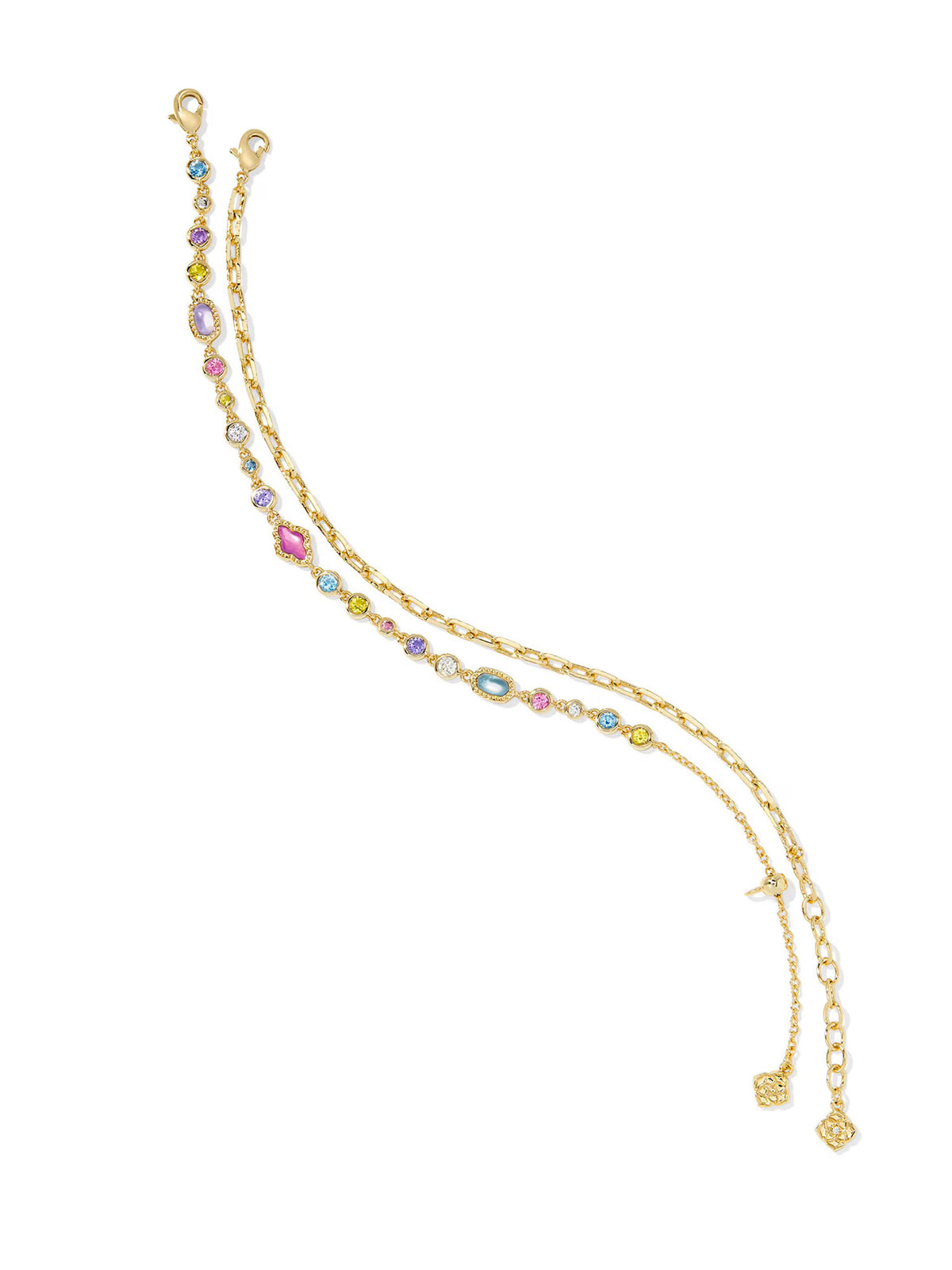 Kendra Scott Mini Elisa & Abbie Gold Set of 2 Chain Bracelets in Multi Mix