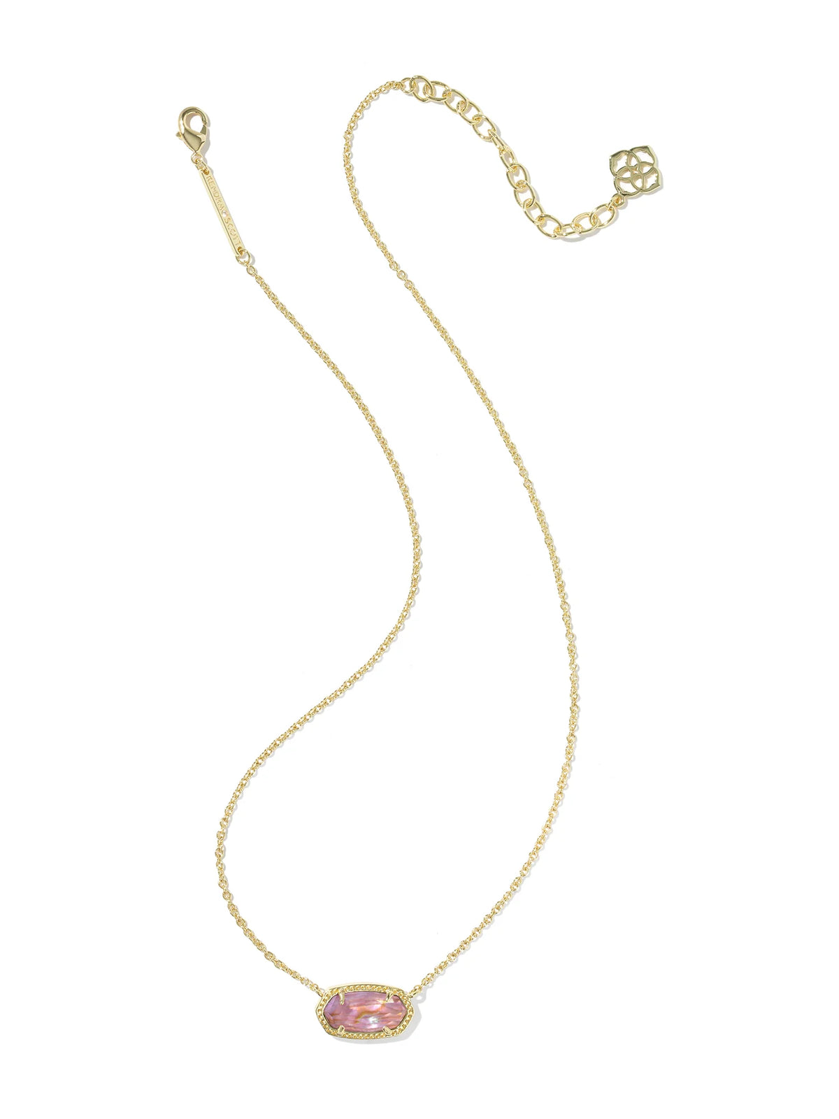 Kendra Scott Elisa Gold Pendant Necklace in Light Mauve Illusion
