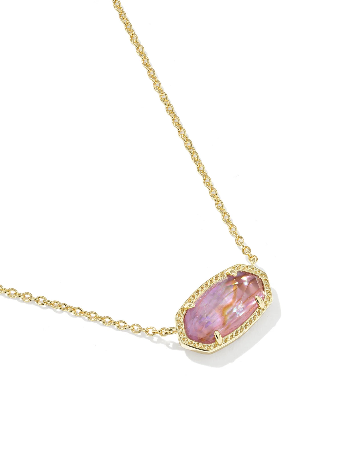 Kendra Scott Elisa Gold Pendant Necklace in Light Mauve Illusion