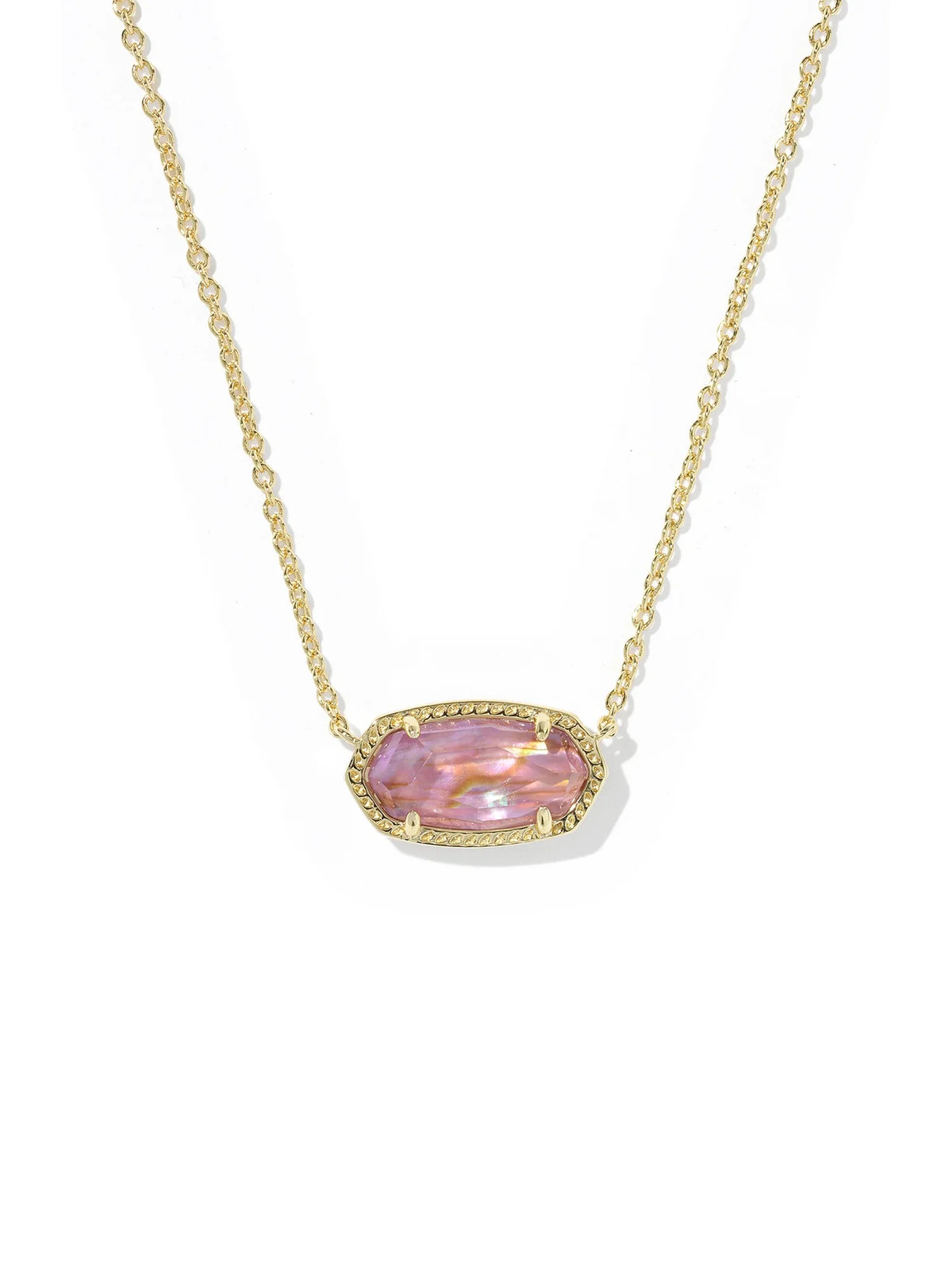 Kendra Scott Elisa Gold Pendant Necklace in Light Mauve Illusion
