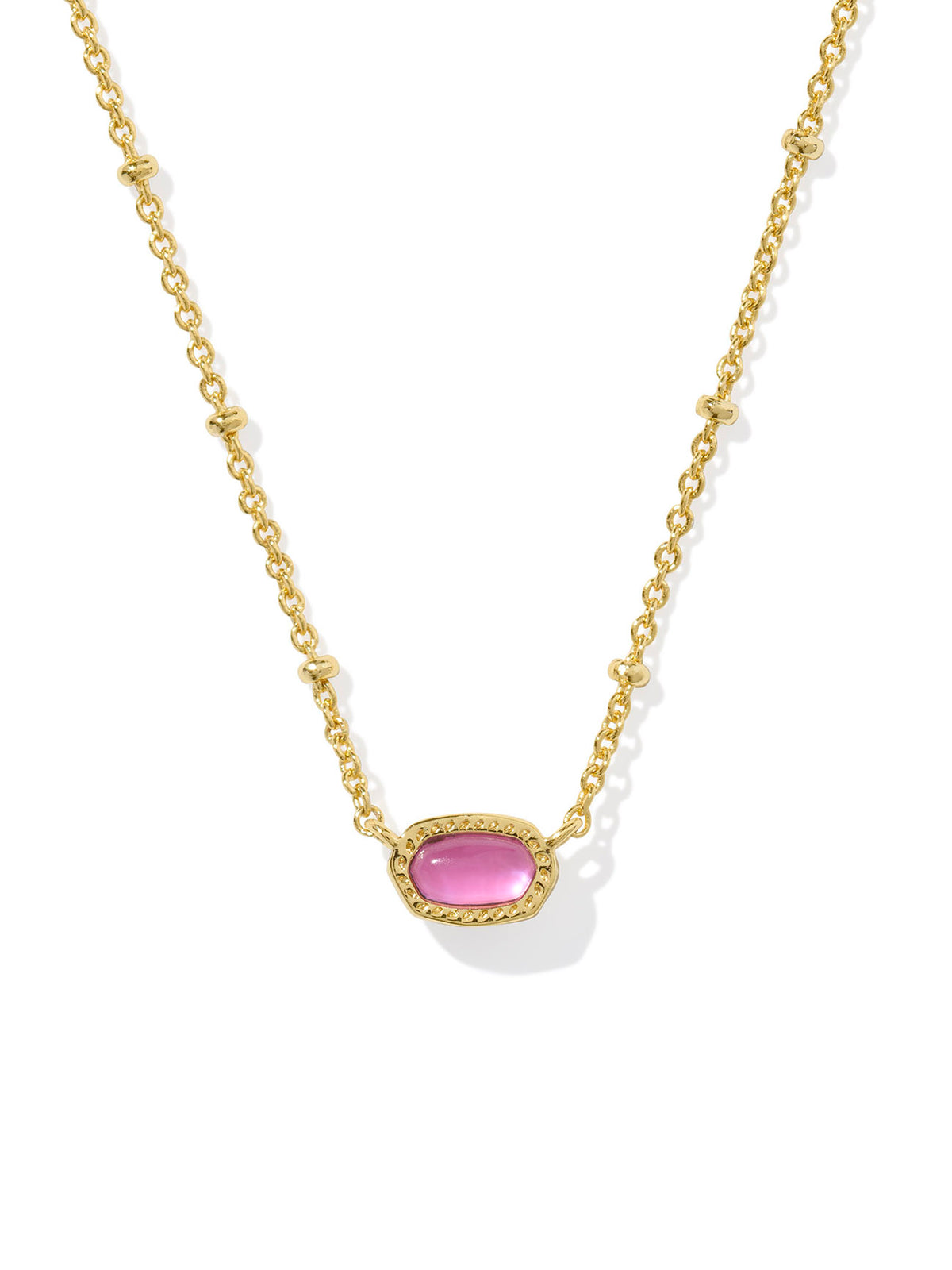 Kendra Scott Mini Elisa Gold Satellite Short Pendant Necklace in Azalea Illusion