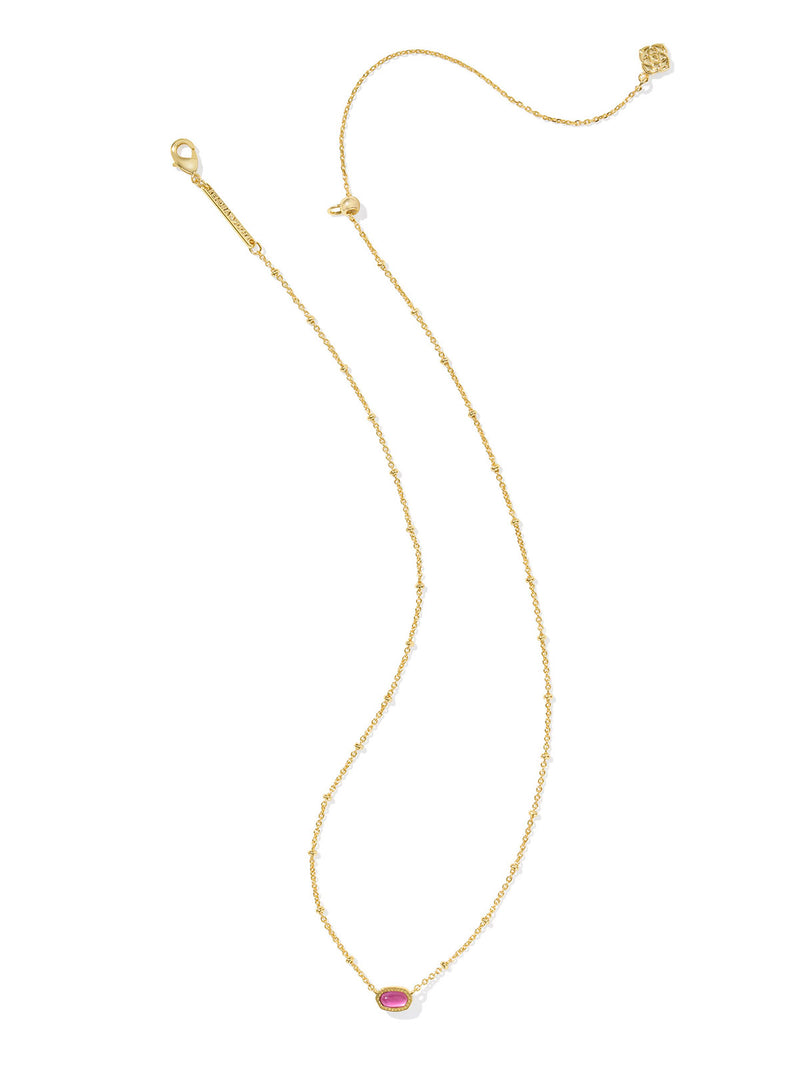 Kendra Scott Mini Elisa Gold Satellite Short Pendant Necklace in Azalea Illusion