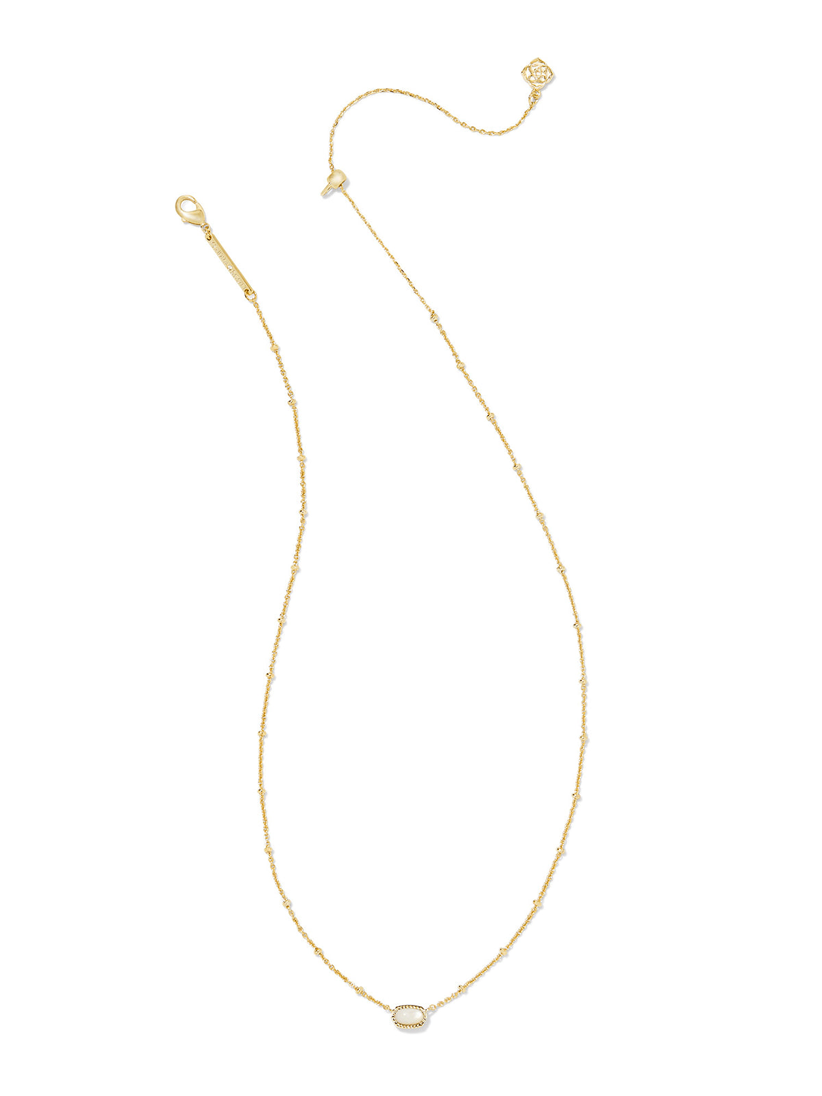 Kendra Scott Mini Elisa Gold Satellite Short Pendant Necklace in Ivory Mother-of-Pearl