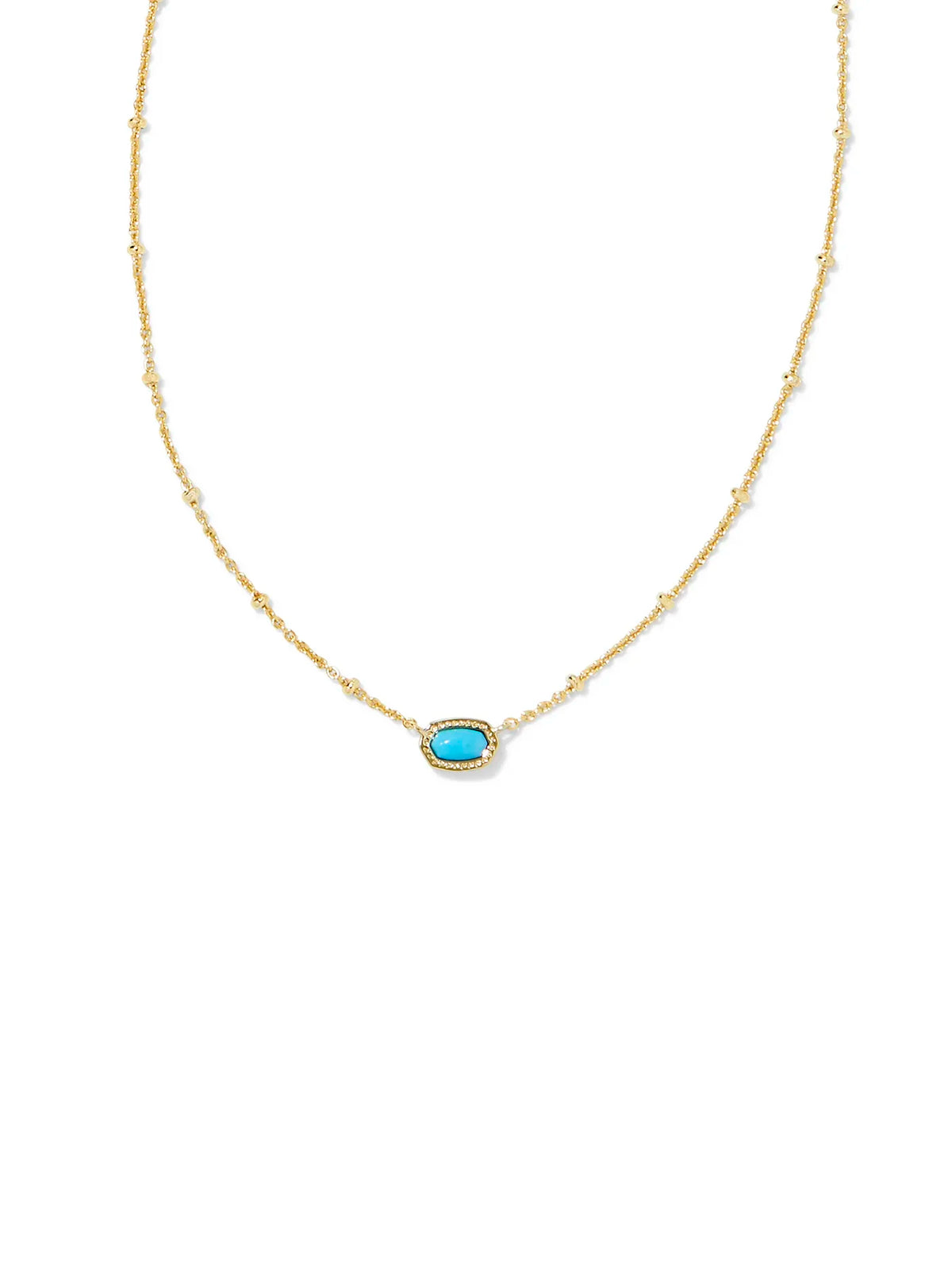 Kendra Scott Mini Elisa Gold Satellite Short Pendant Necklace in Turquoise Magnesite