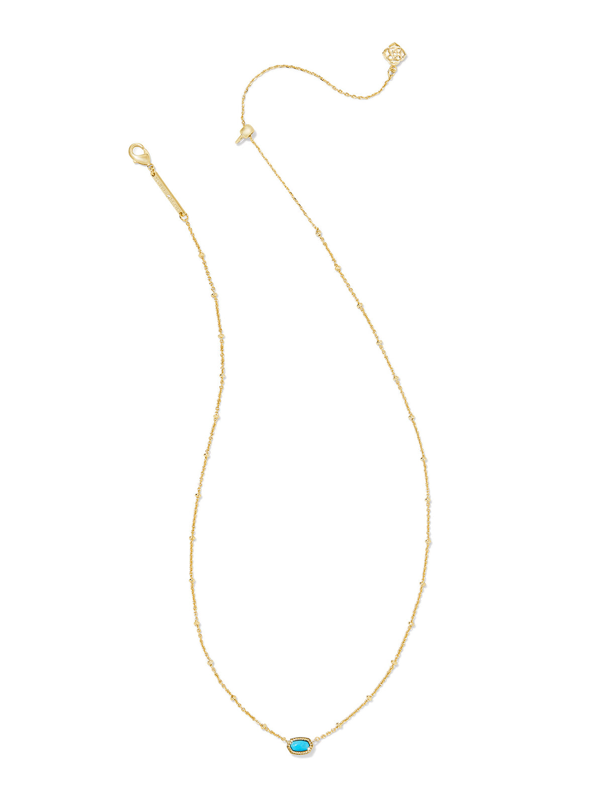Kendra Scott Mini Elisa Gold Satellite Short Pendant Necklace in Turquoise Magnesite