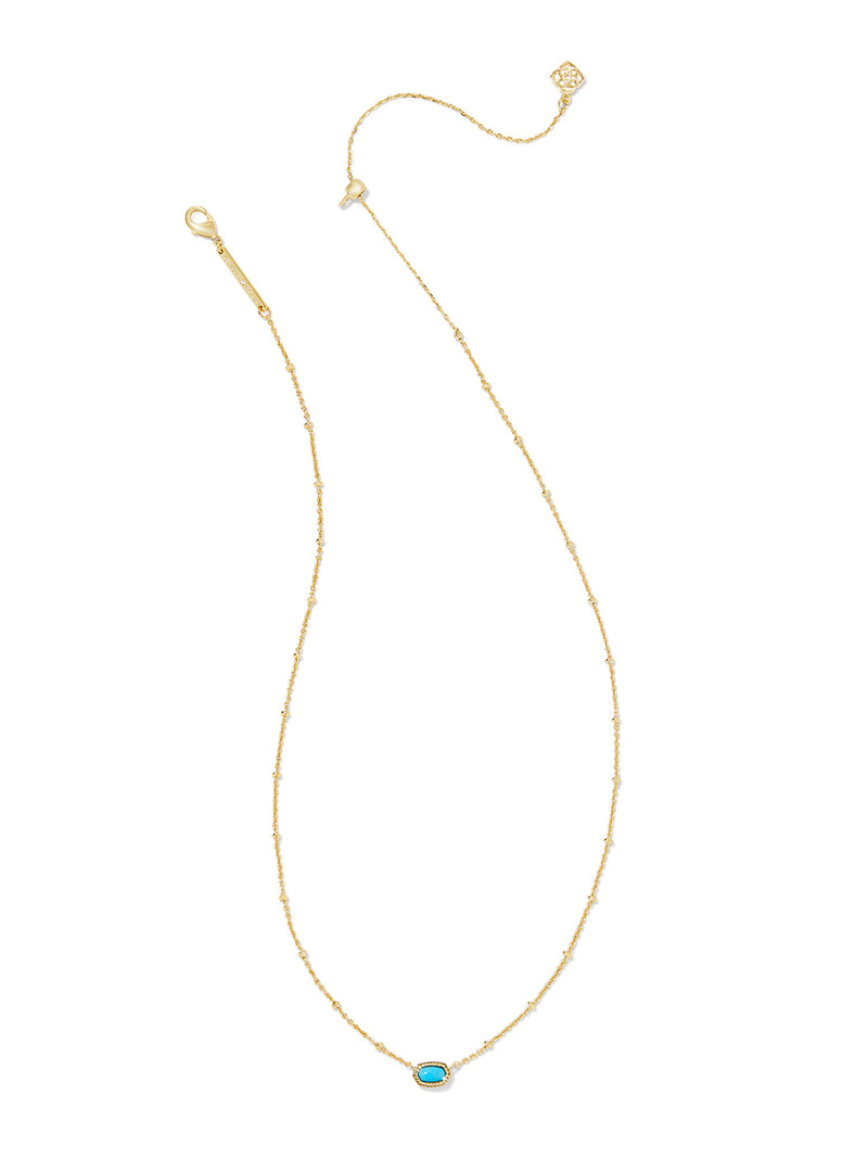 Kendra Scott Mini Elisa Gold Satellite Short Pendant Necklace in Turquoise Magnesite