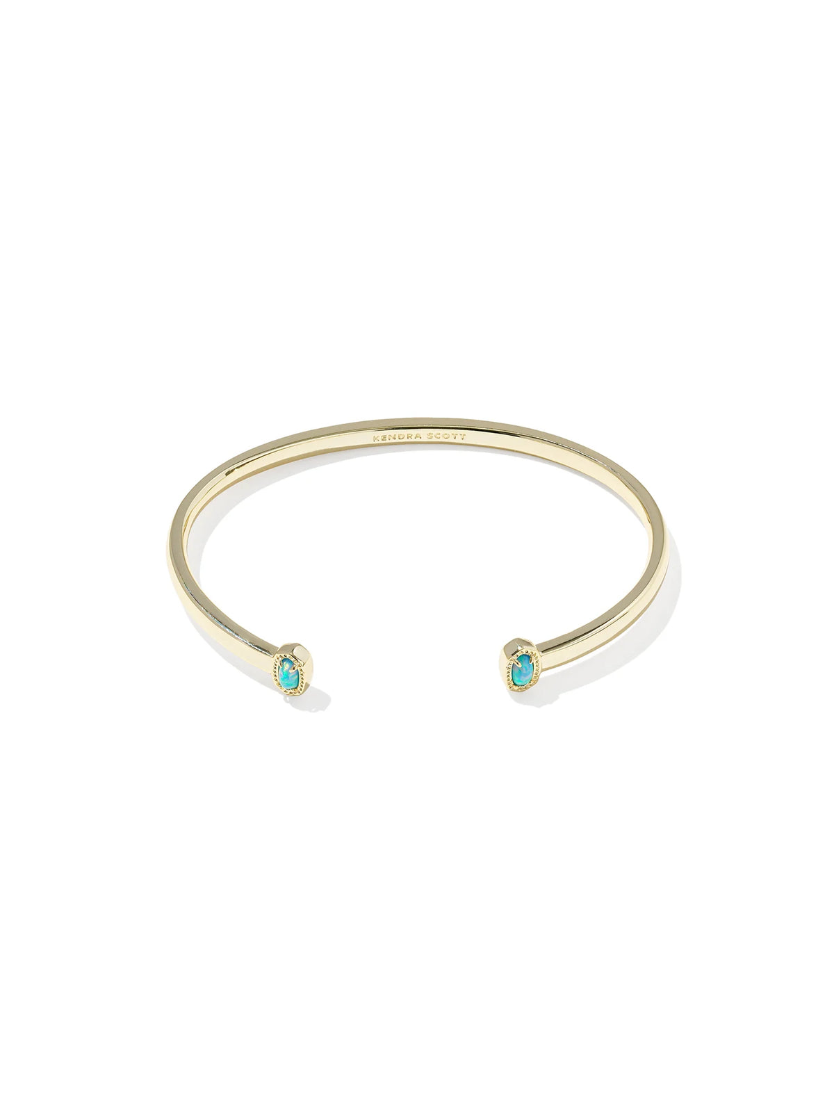 Kendra Scott Mini Elton Gold Cuff Bracelet in Light Blue Lab Grown Opal