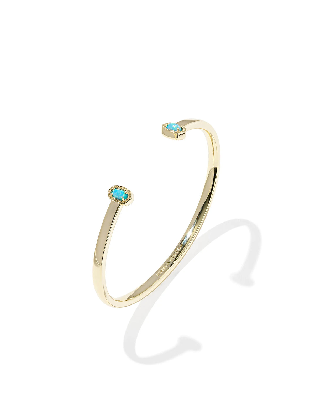 Kendra Scott Mini Elton Gold Cuff Bracelet in Light Blue Lab Grown Opal