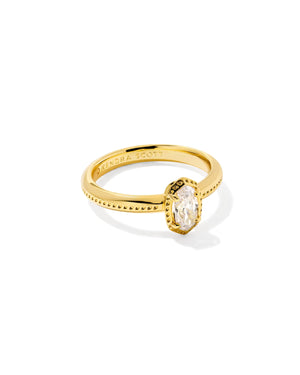 Kendra Scott Mini Elyse Luxe Band Ring - Size 8 - Gold