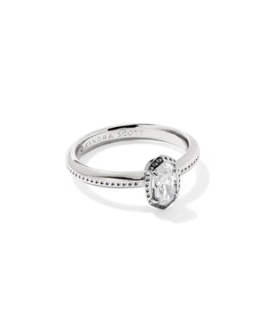 Kendra Scott Mini Elyse Luxe Band Ring - Size 8 - Silver