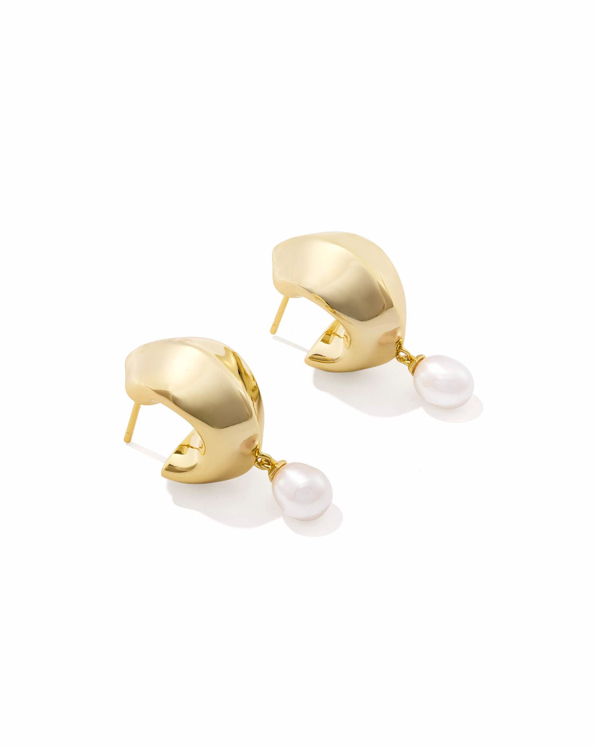 Kendra Scott Oakland Huggies Pearl Gold