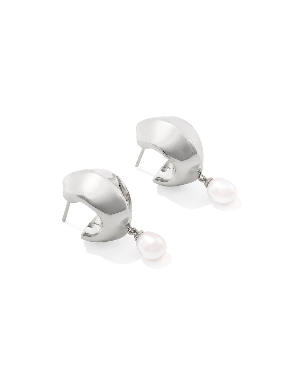 Kendra Scott Oakland Huggies Pearl Silver