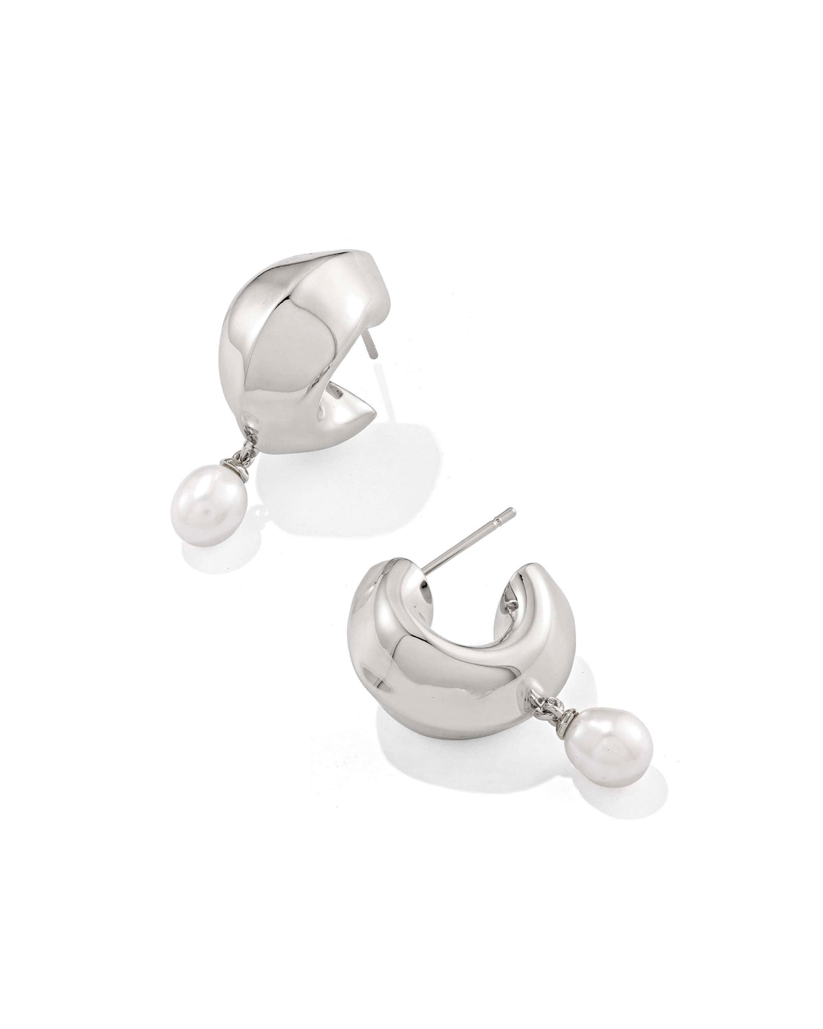 Kendra Scott Oakland Huggies Pearl Silver