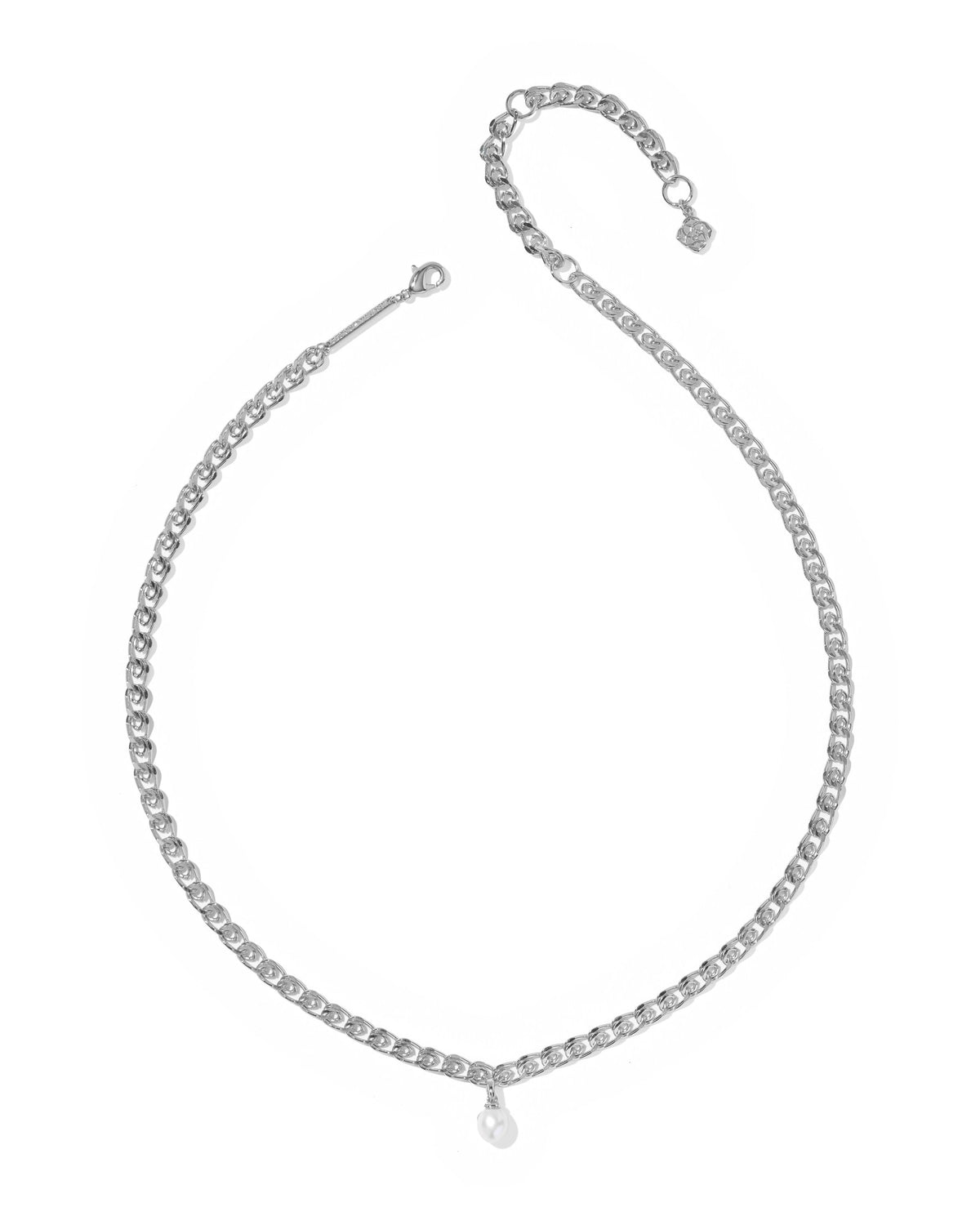 Kendra Scott Oakland Pearl Short Pendant Necklace Silver