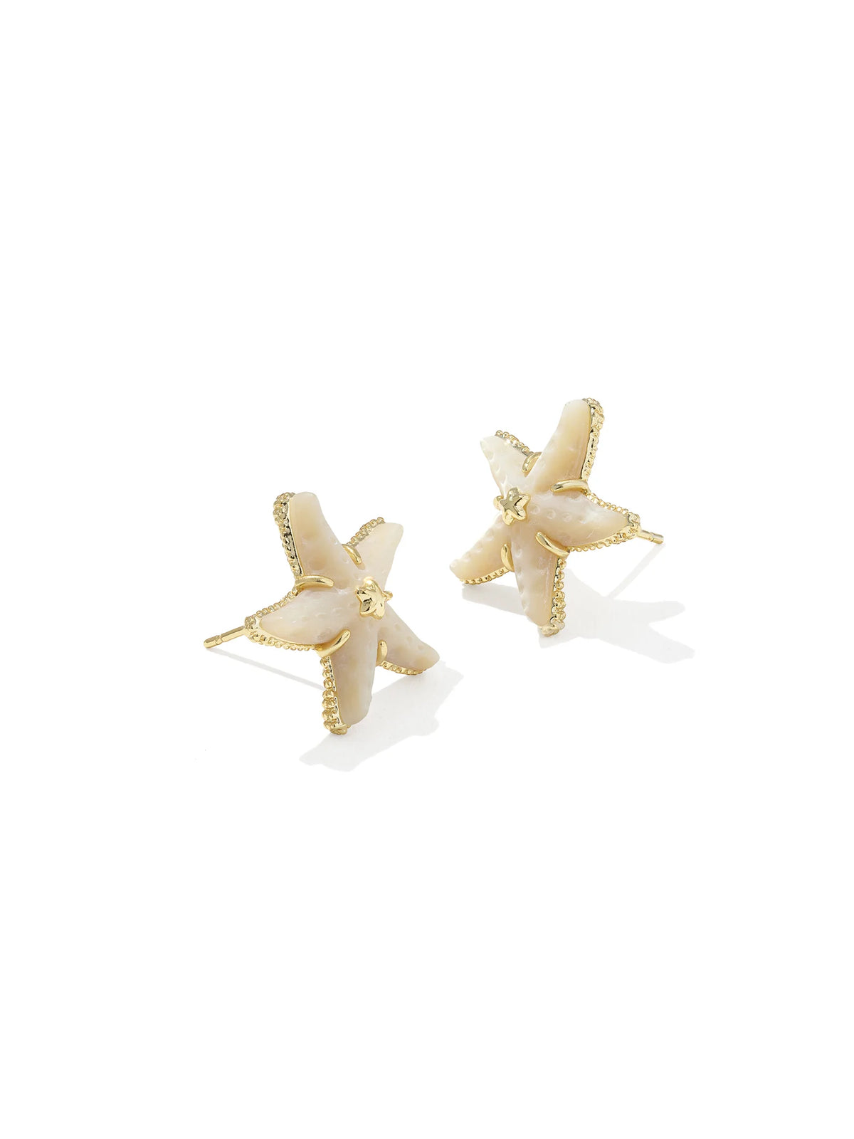 Kendra Scott Parker Starfish Gold Stud Earrings in Natural Mother-of-Pearl
