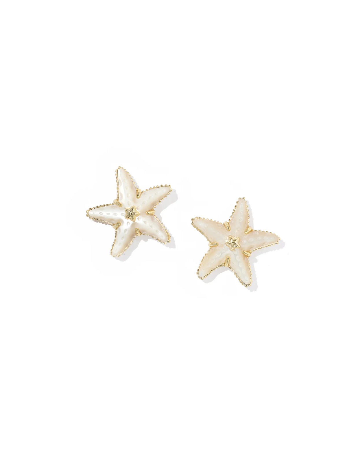 Kendra Scott Parker Starfish Gold Stud Earrings in Natural Mother-of-Pearl
