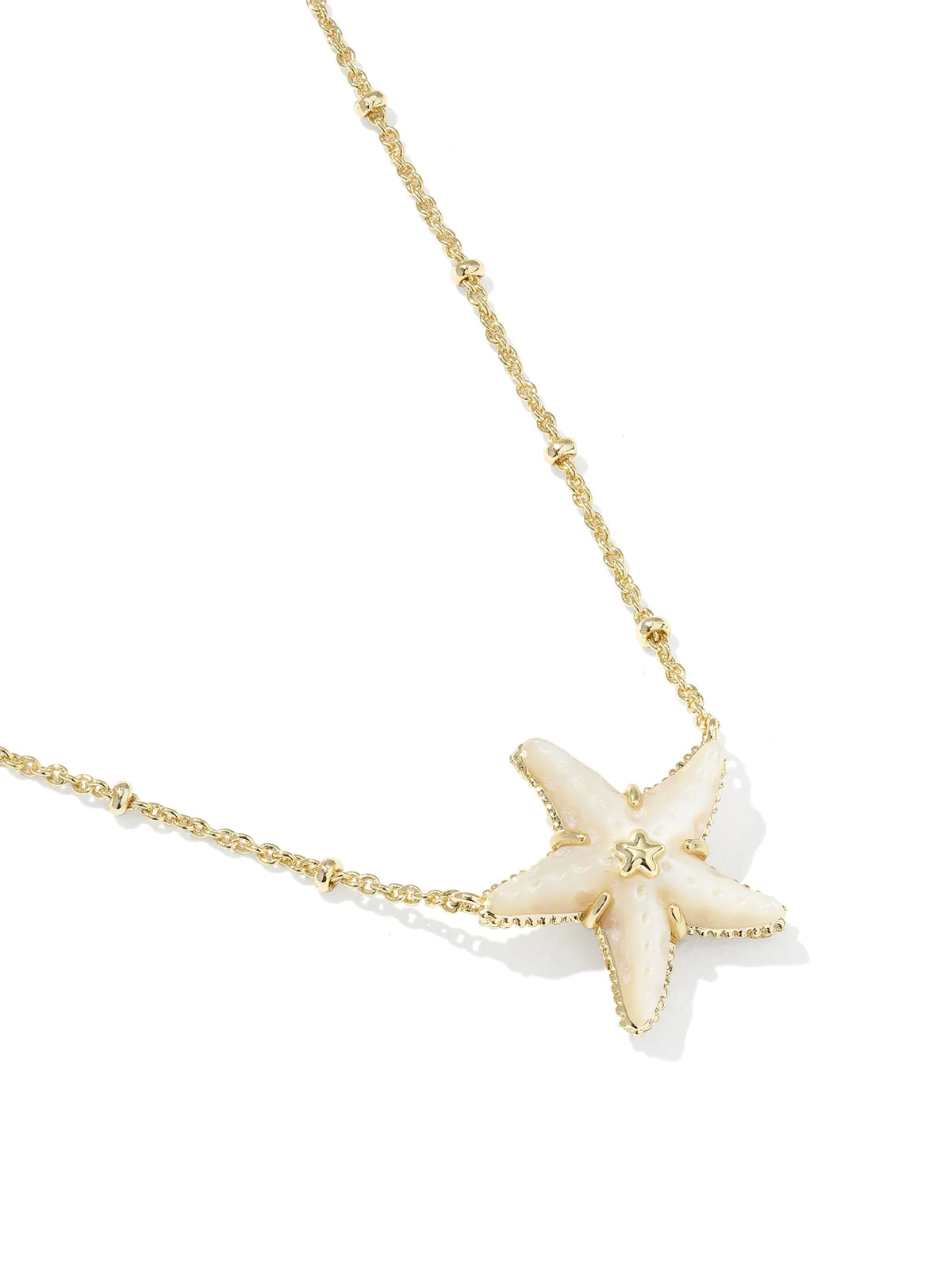 Kendra Scott Parker Starfish Gold Short Pendant Necklace in Natural Mother-of-Pearl