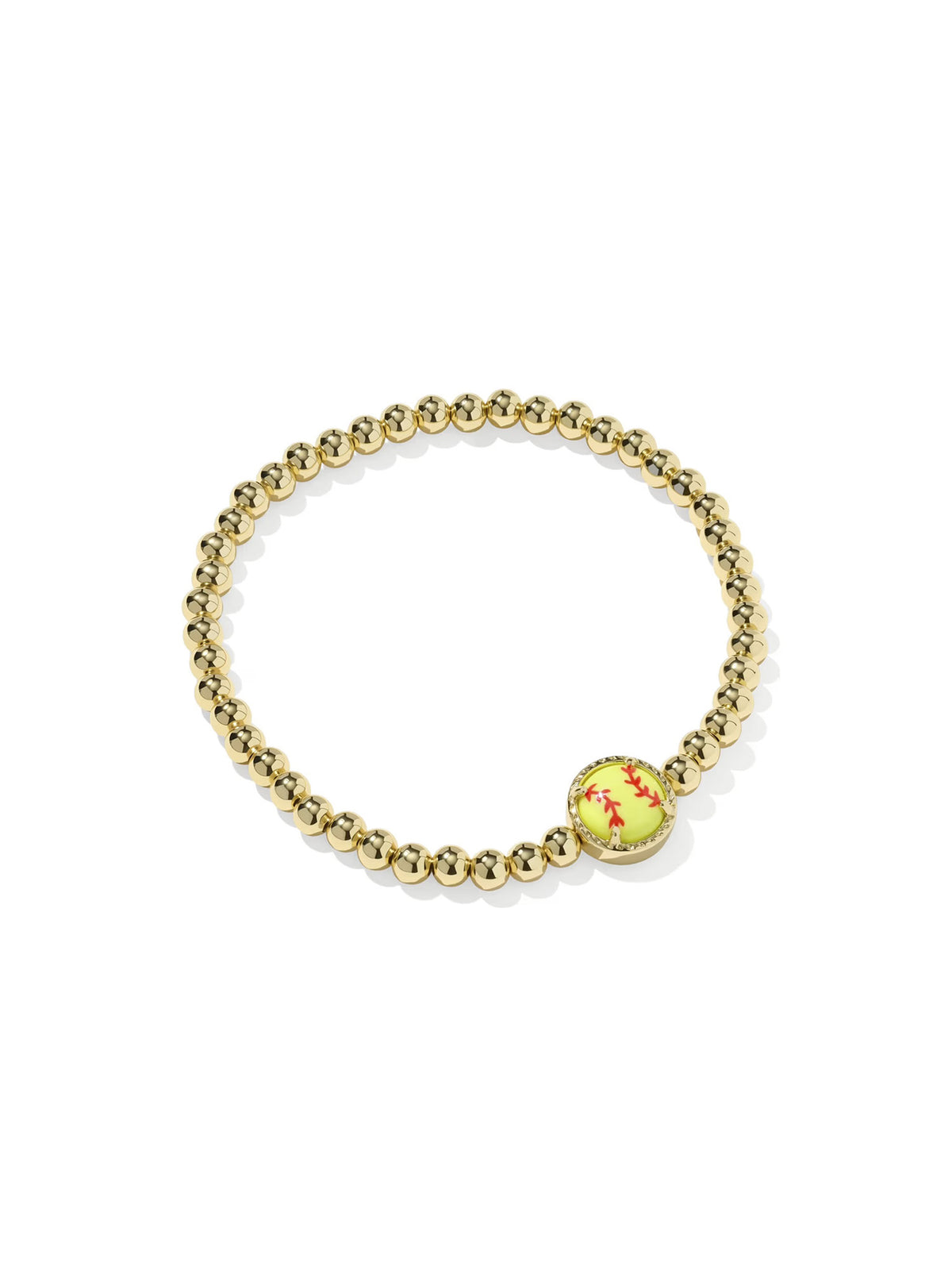 Kendra Scott Softball Gold Stretch Bracelet in Chartreuse Magnesite