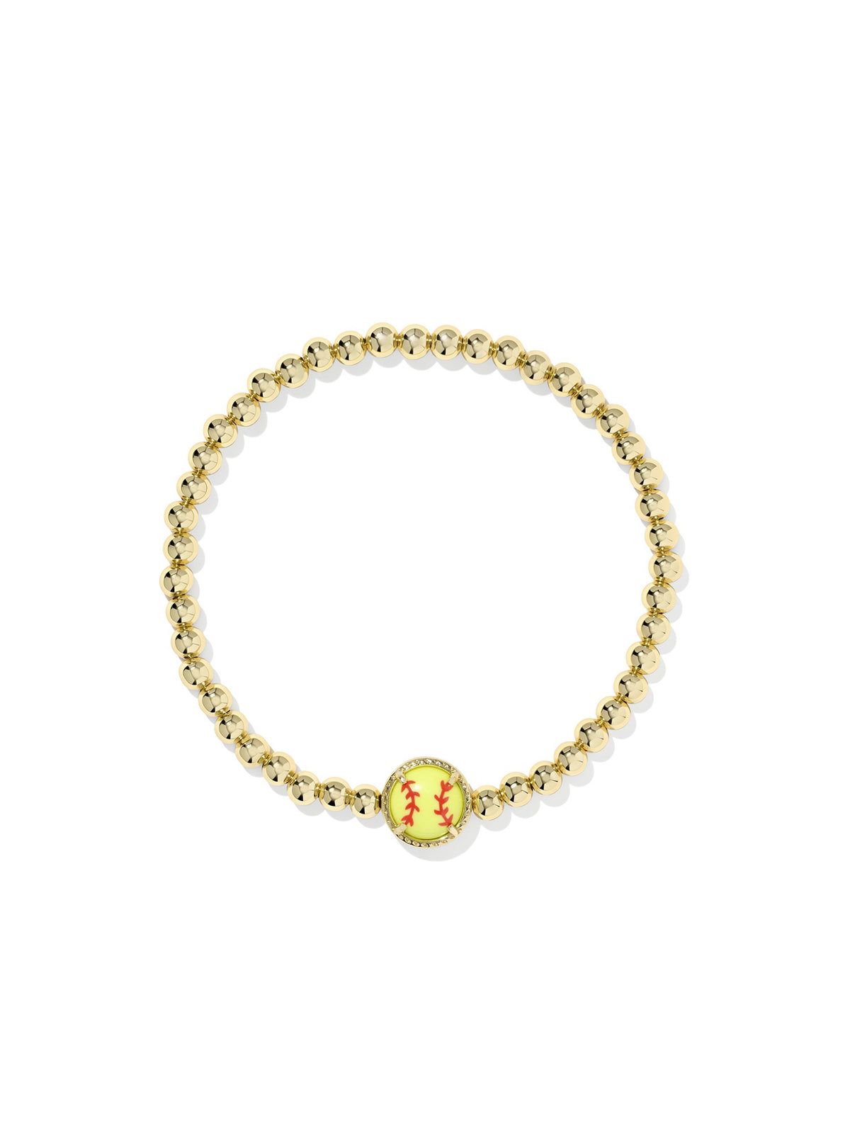 Kendra Scott Softball Gold Stretch Bracelet in Chartreuse Magnesite