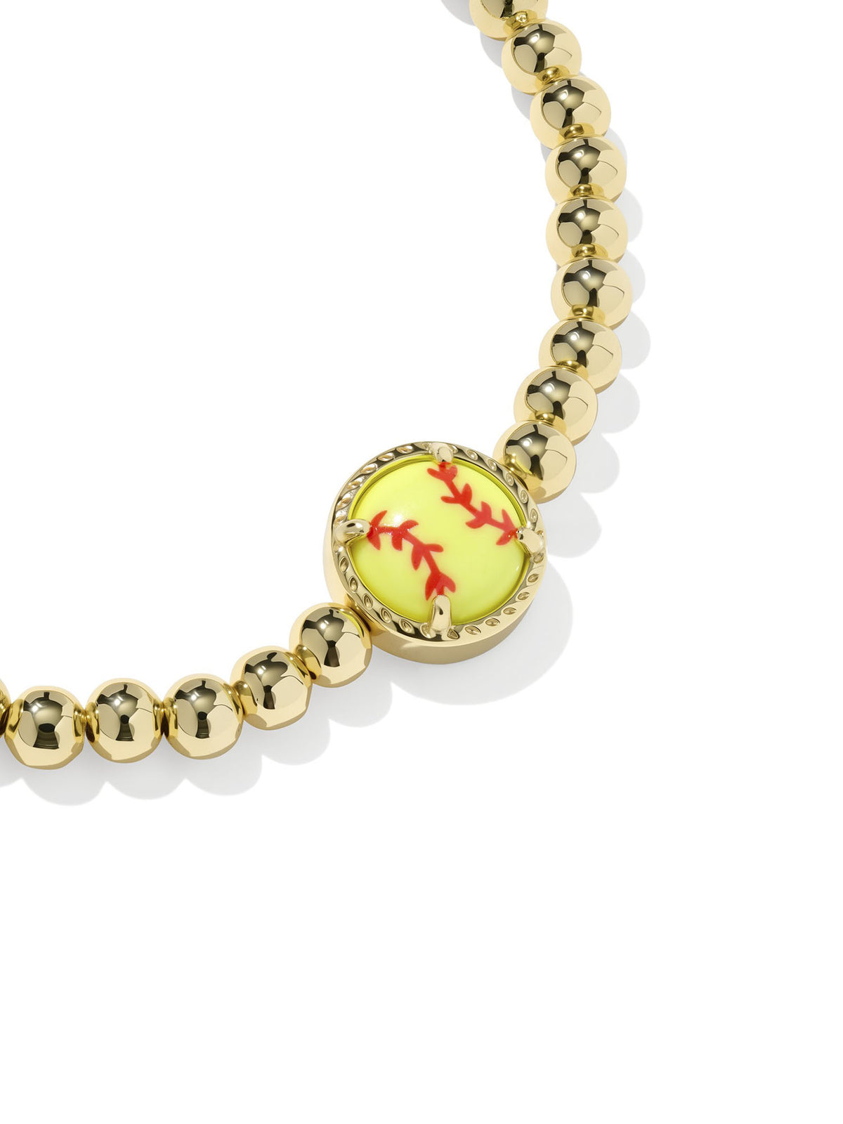 Kendra Scott Softball Gold Stretch Bracelet in Chartreuse Magnesite