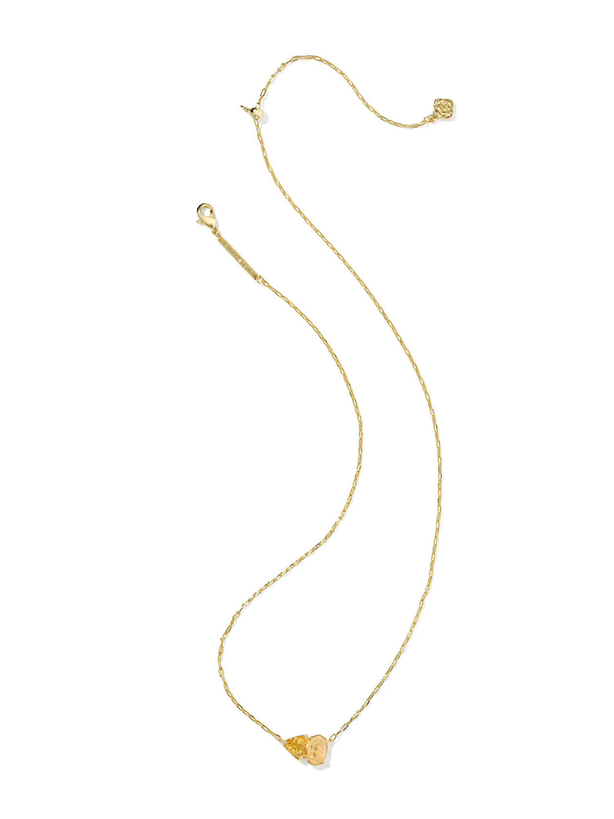 Kendra Scott Tatum Gold Short Pendant Necklace in Golden Yellow Mix