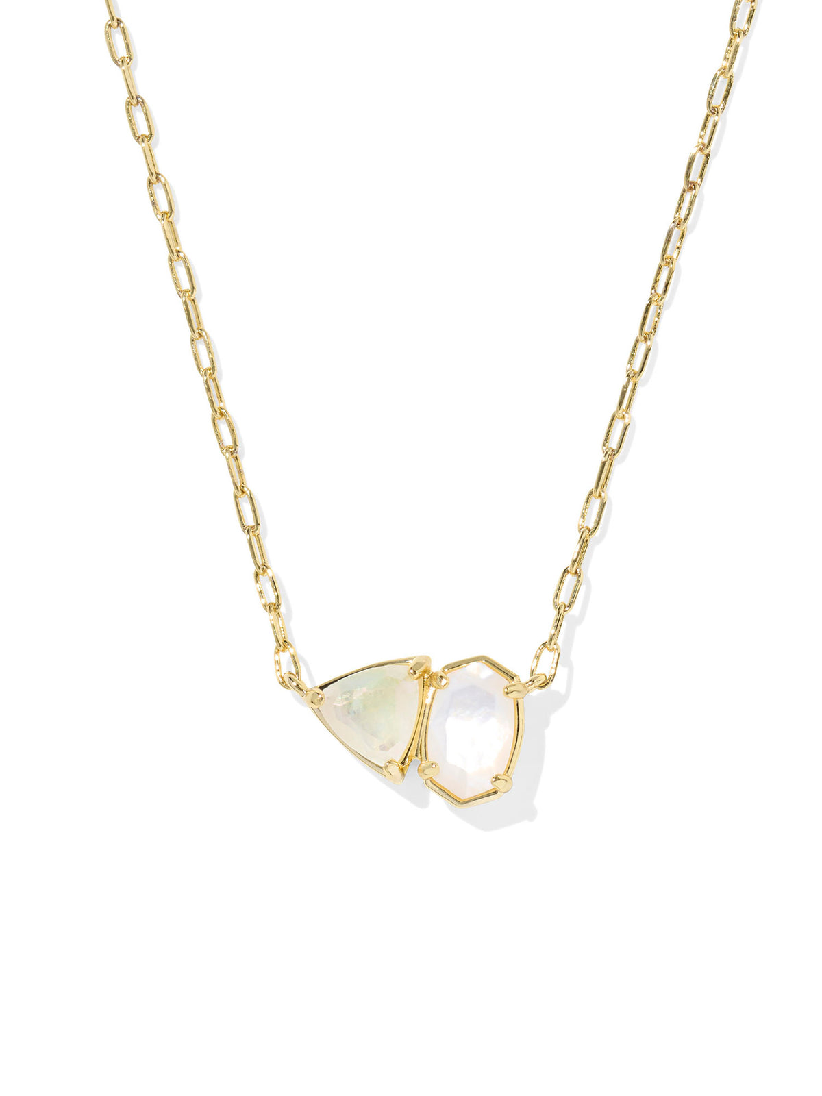 Kendra Scott Tatum Gold Short Pendant Necklace in Neutral Mix