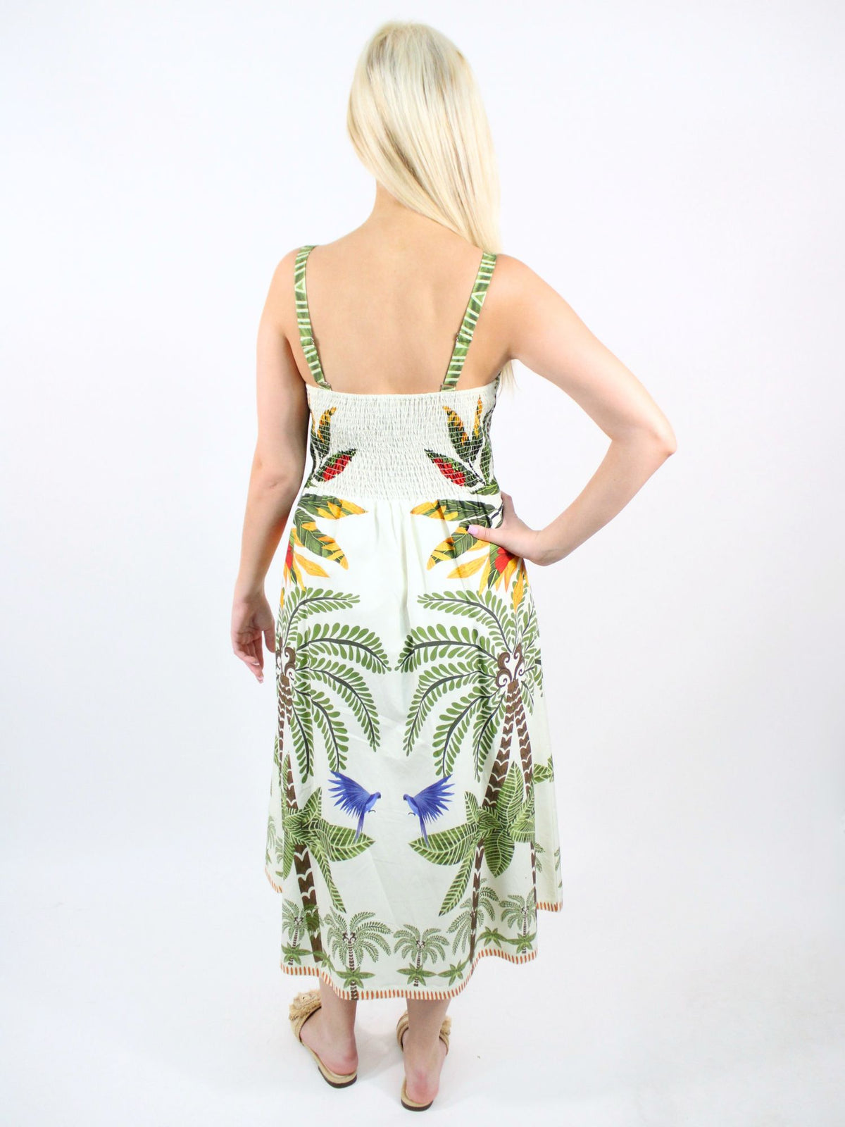Kennedy Printed Short Sleeve Midi Dress Early Morning Forest