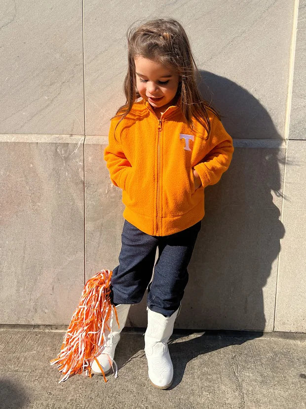 University of Tennessee Game Day TN Power T Orange Polar Fleece Zipper Jacket for Kids