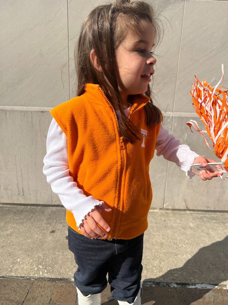 University of Tennessee Game Day Orange Tennessee Power T Polar Fleece Vest for Kids