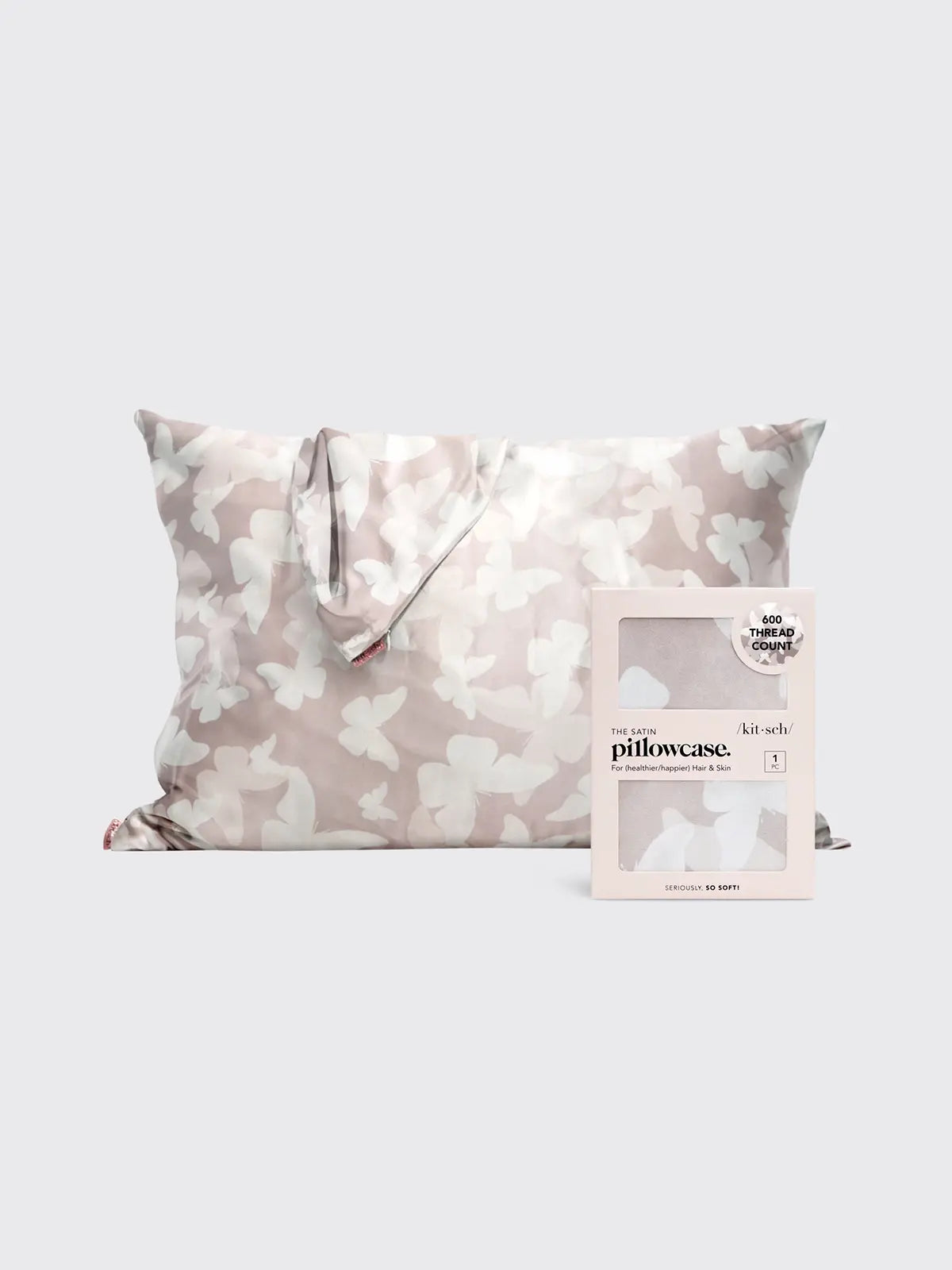 kitsch satin pillowcase champagne butterfly