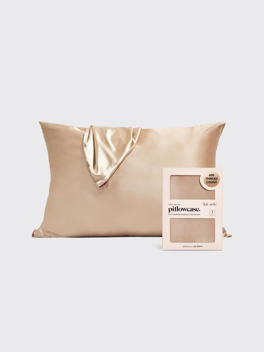 kitsch satin pillowcase champagne 