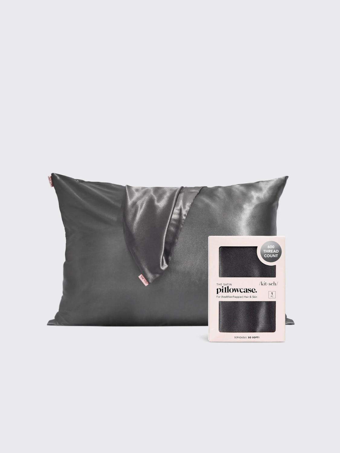 kitsch satin pillowcase charcoal