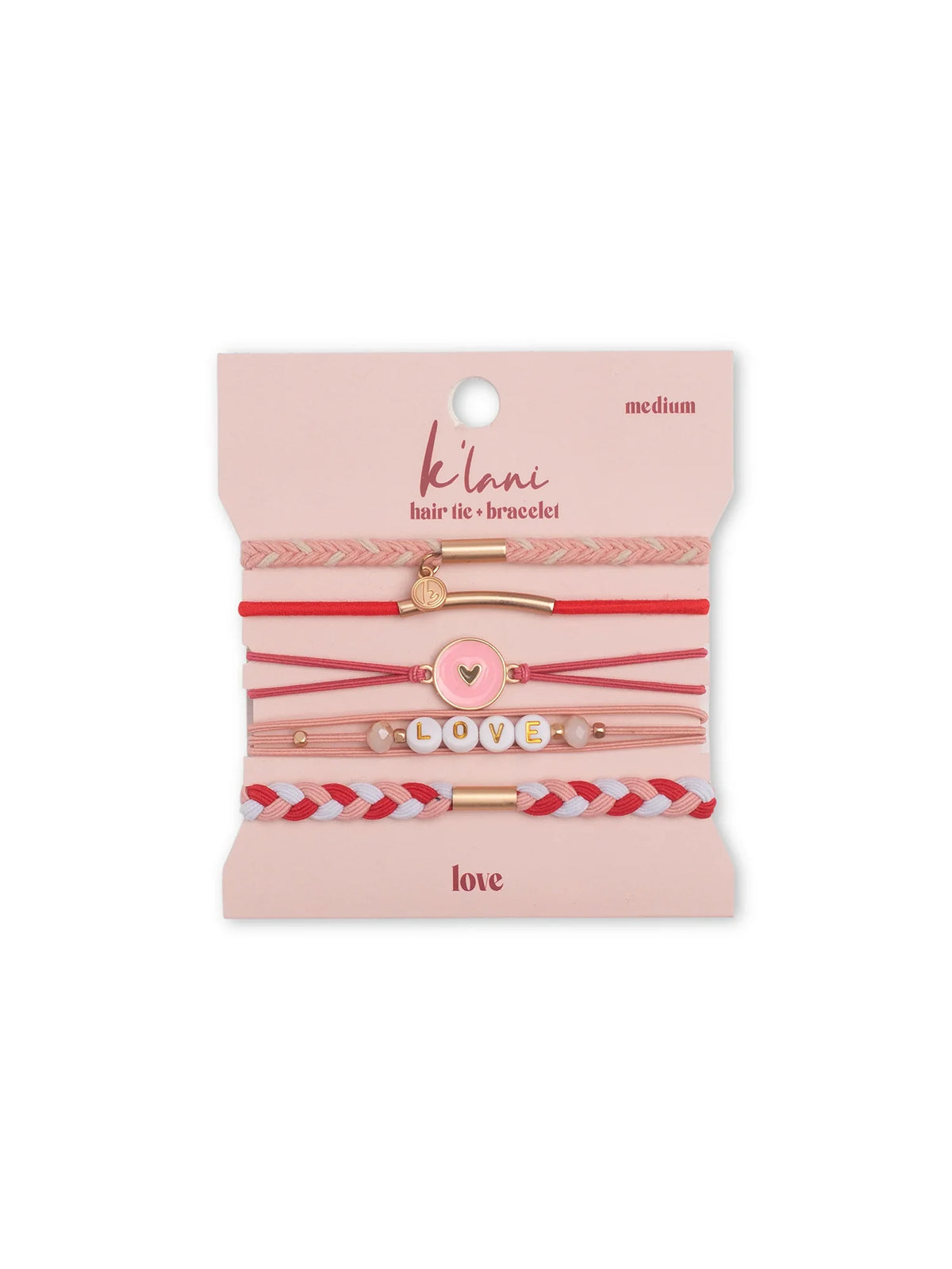 K'lani Hair Tie Bracelet Set Love