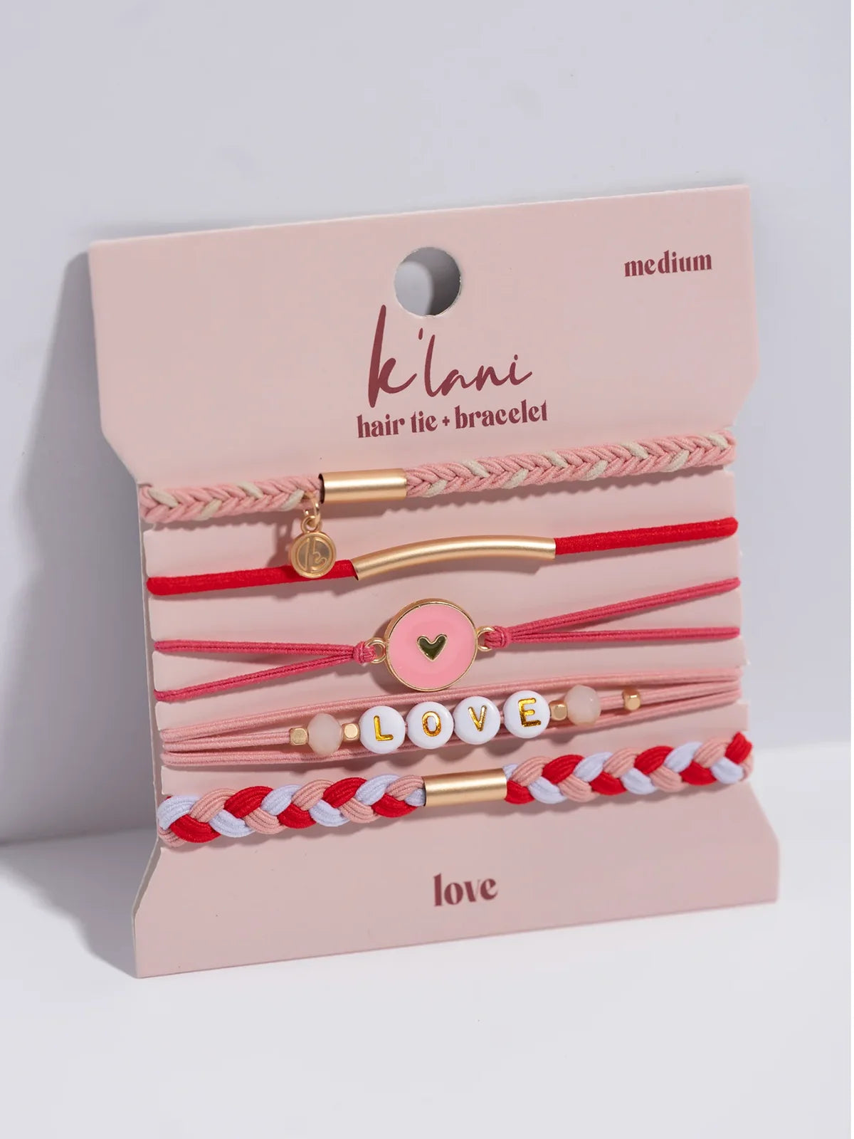 K'lani Hair Tie Bracelet Set Love