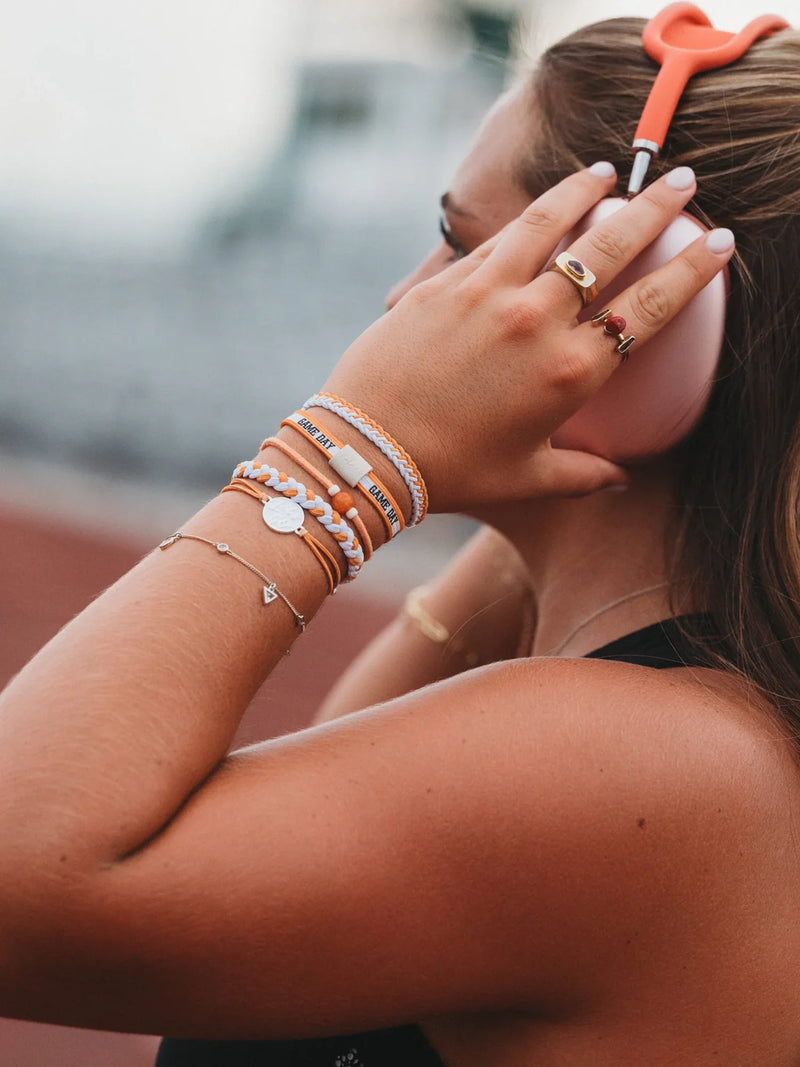 K'lani Game Day Hair Tie Bracelet Set Tennessee Vols Orange & White