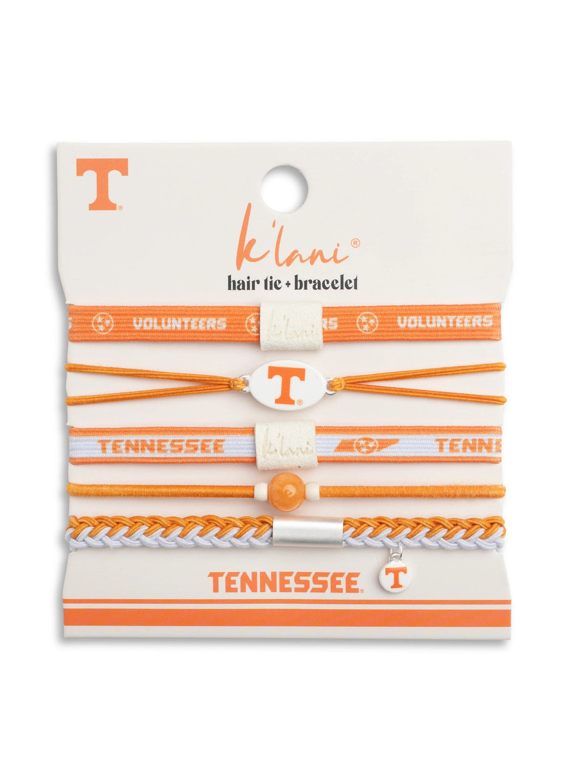 University of Tennessee Game Day Hair Tie Bracelets set of 5 