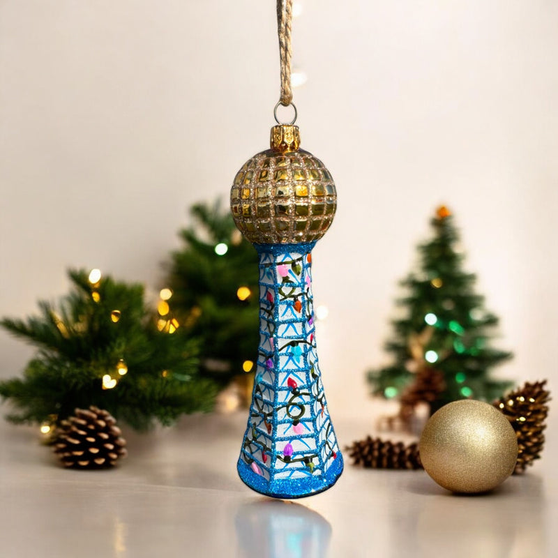 Knoxville Sunsphere Ornament-blue