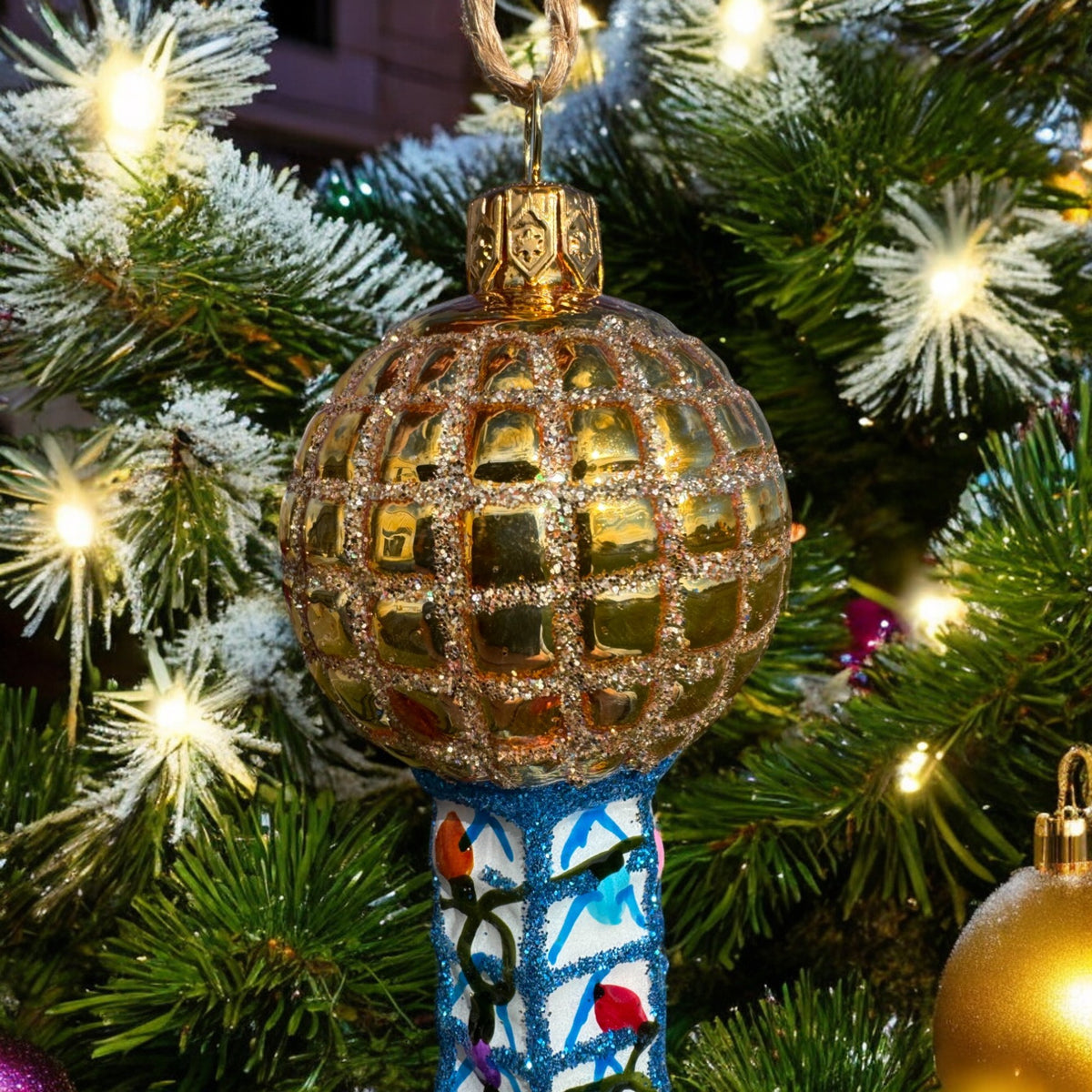 Knoxville Sunsphere Ornament-blue