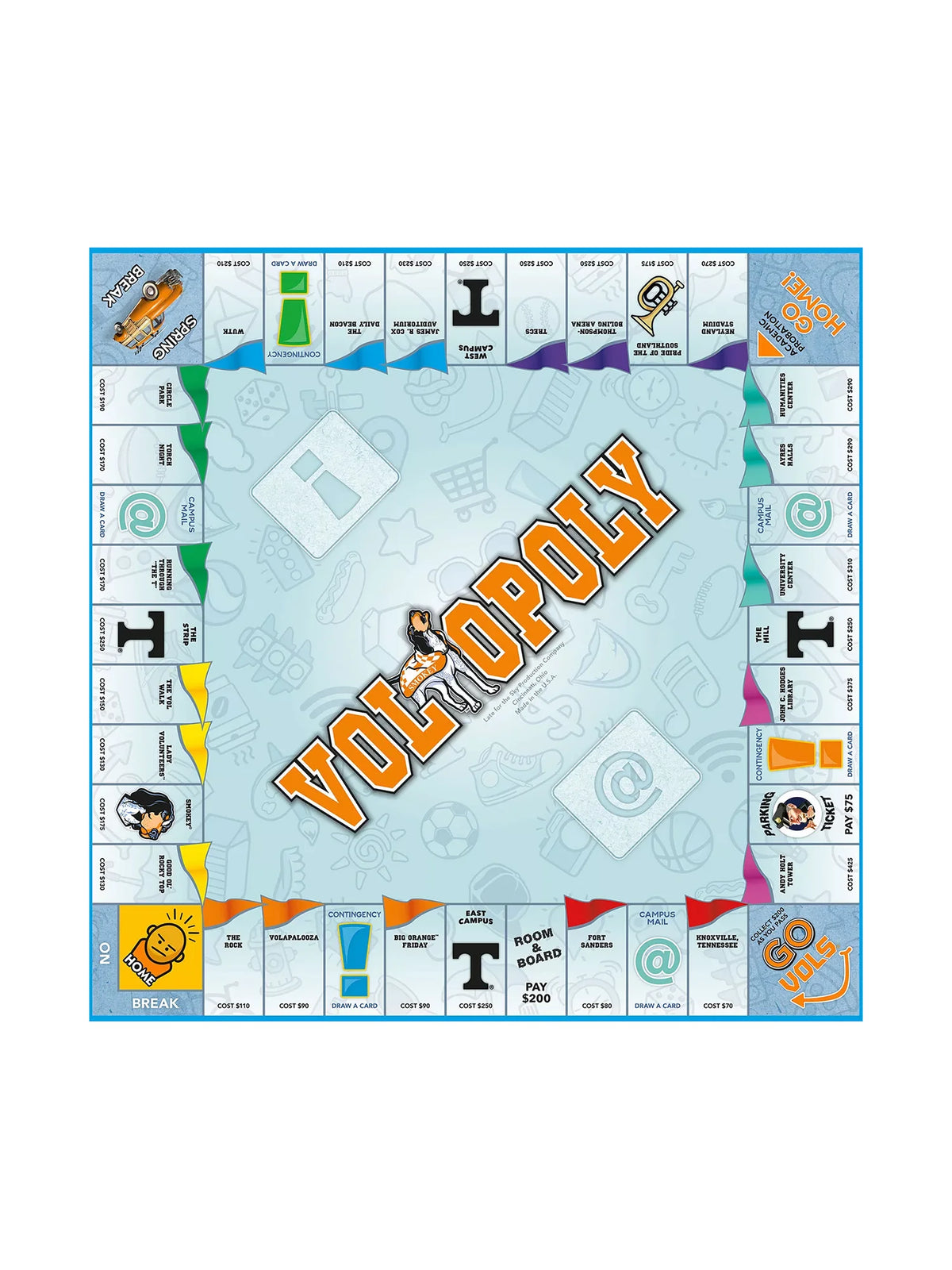 Late For The Sky VOL-Opoly University of Tennessee Volunteers Monopoly Board Game