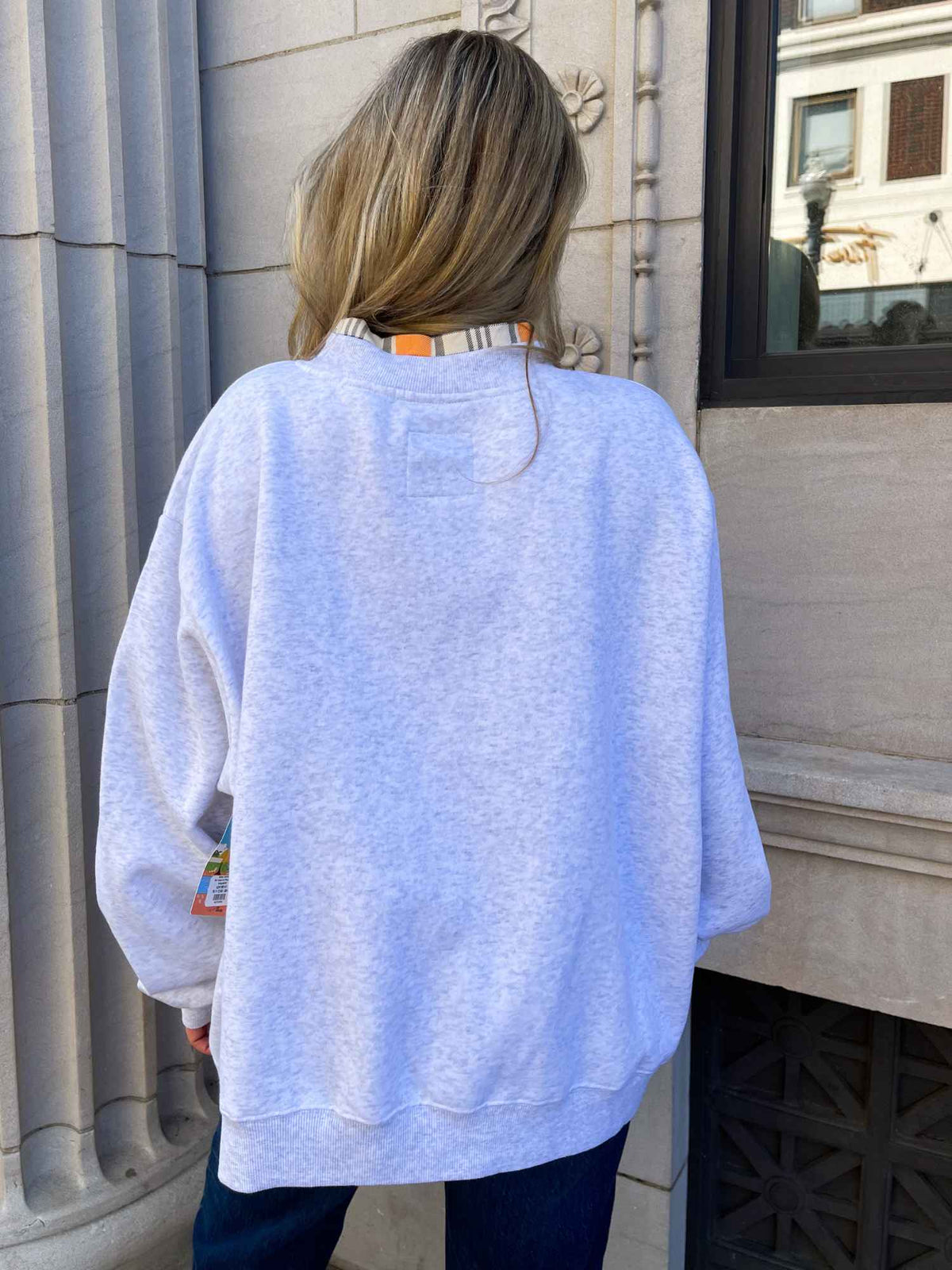 LivyLu Tennessee Vols Plaid Mock Neck Sweatshirt
