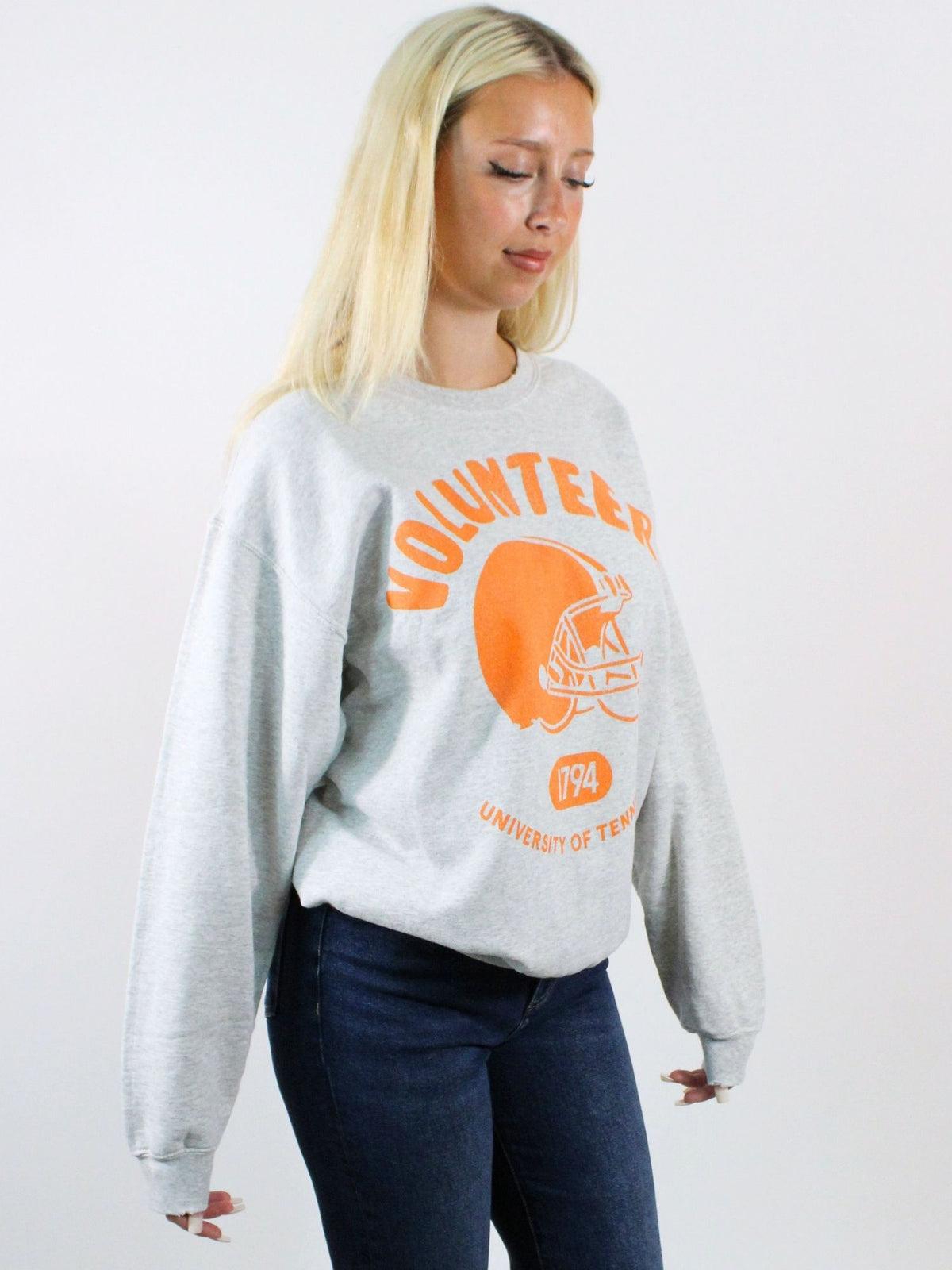 Livy Lu TN Vols Varsity Stamp Sweatshirt Ash Gray