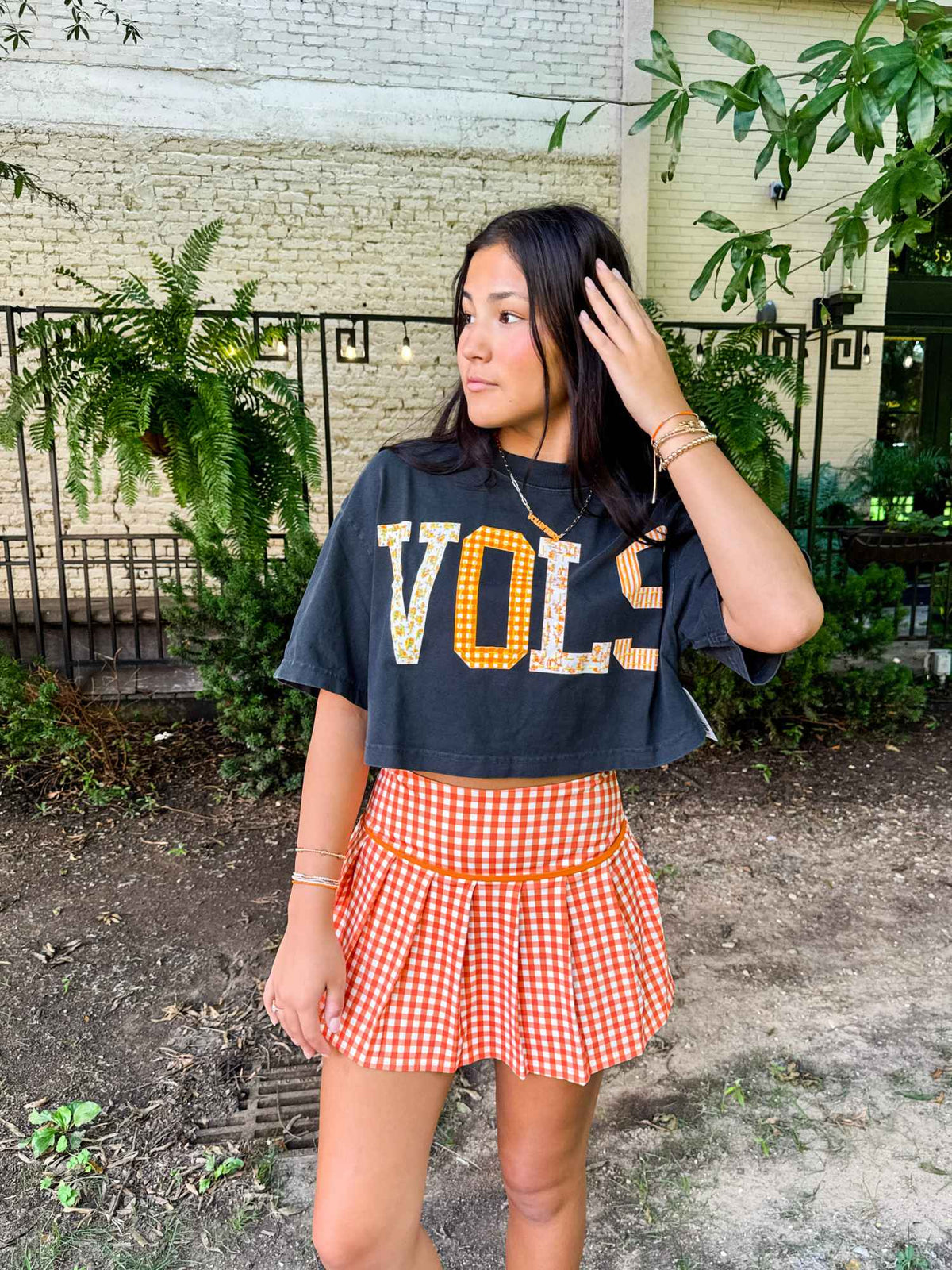 LivyLu Tennessee Vols Quilted Puff Ink Cropped Tee