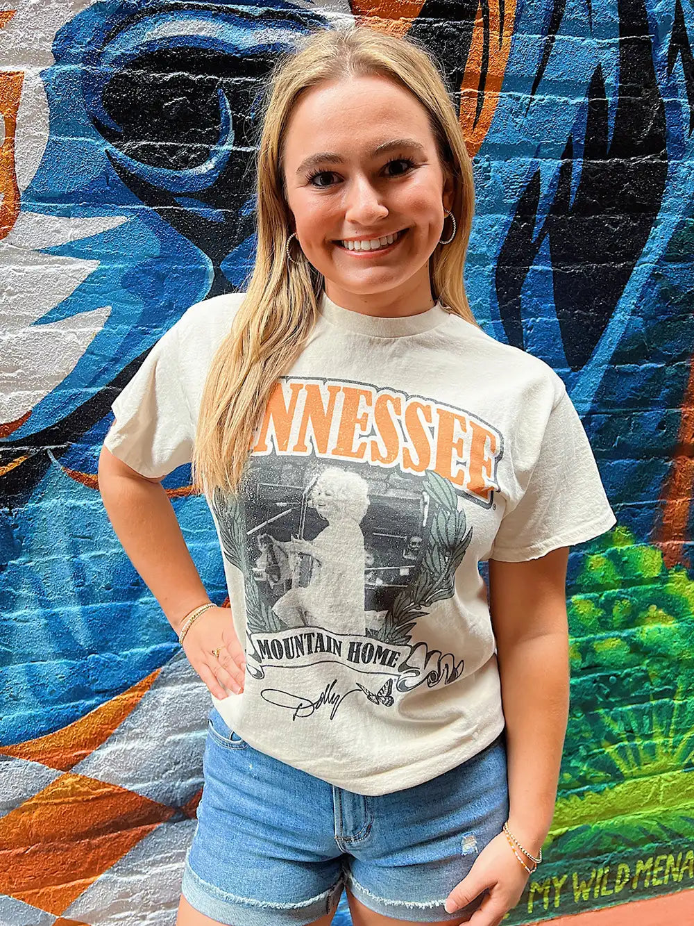 LivyLu Dolly Parton Mountain Home Tennessee Tee White