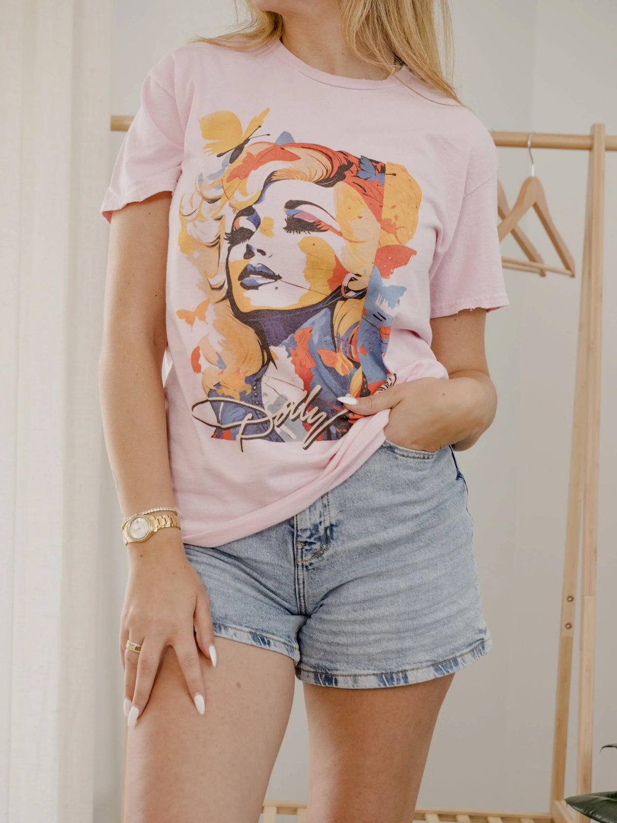 LivyLu Dolly Parton Mural Tee pink 