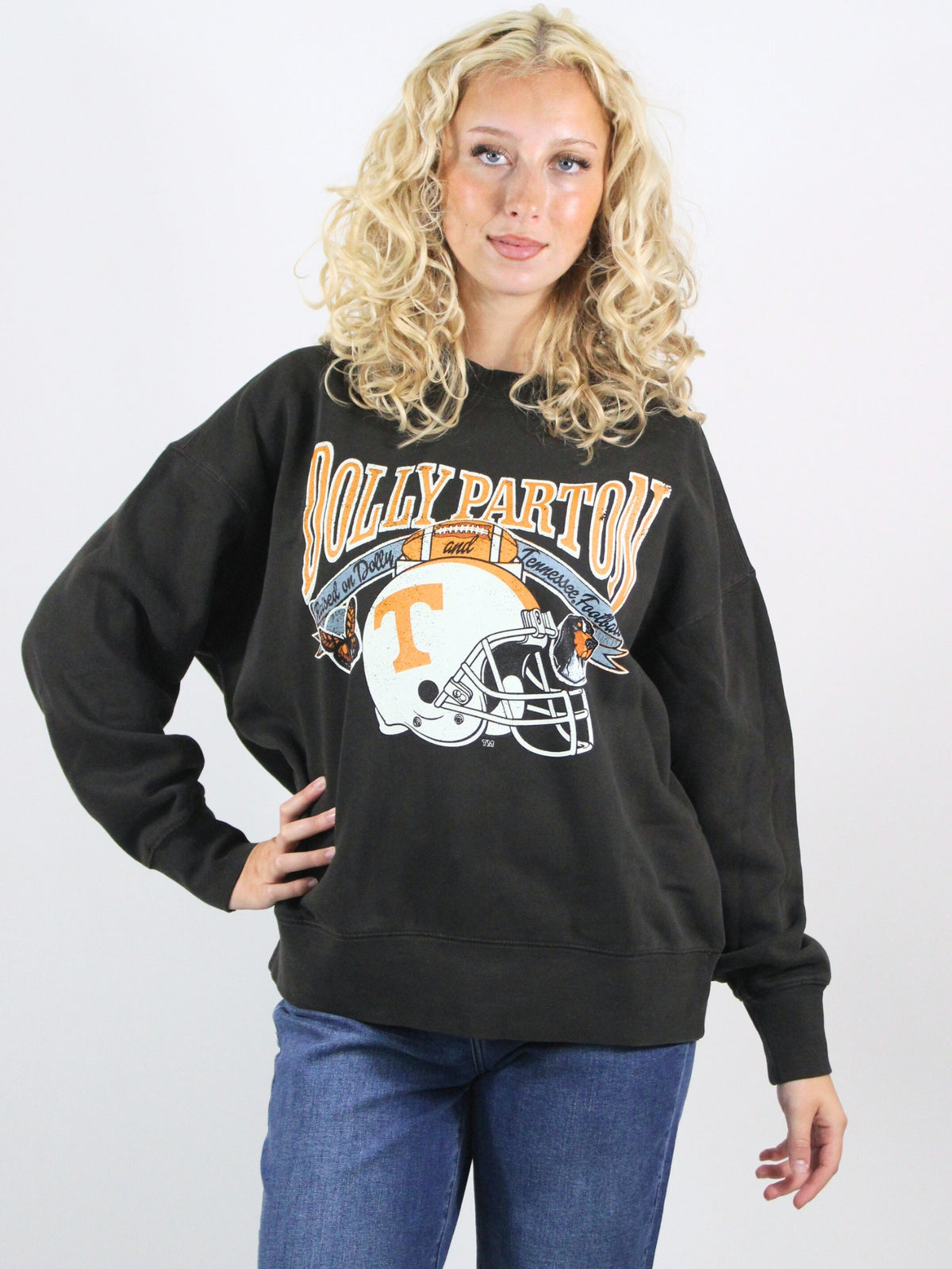 LivyLu Dolly Parton Raised On Dolly & TN Vols Football Sweatshirt