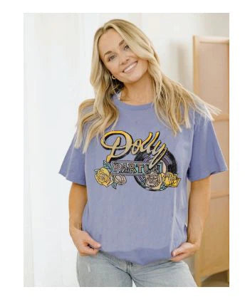 LivyLu Dolly Parton Rose Record Tee
