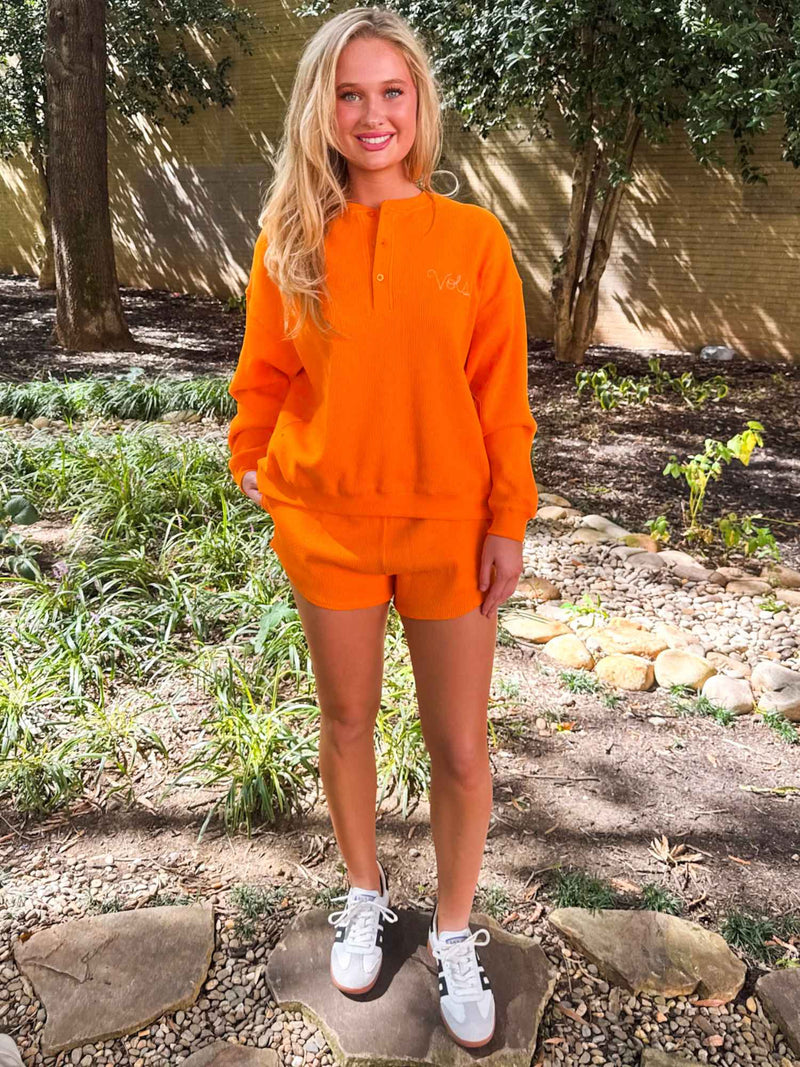 LivyLu Tennessee Vols Stitched Orange Signature Waffle Top