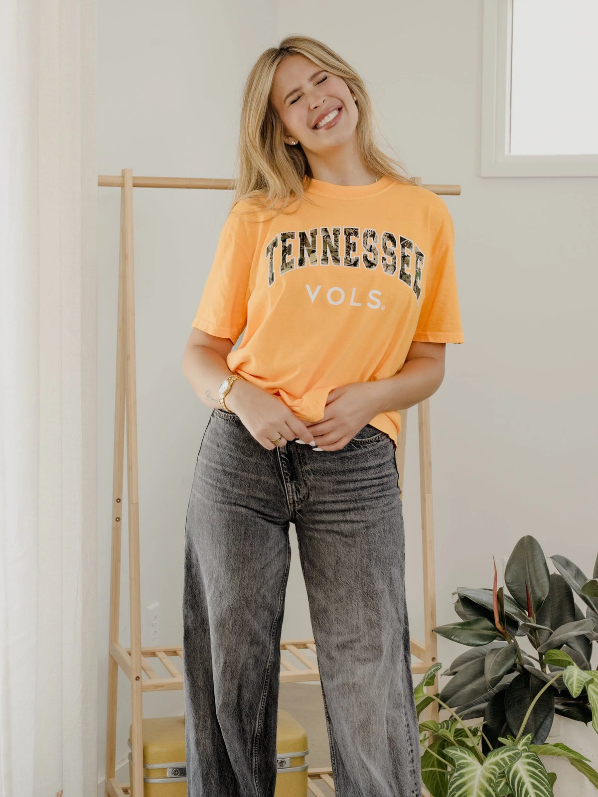 LivyLu TN Vols Camo Filled Gault Tee