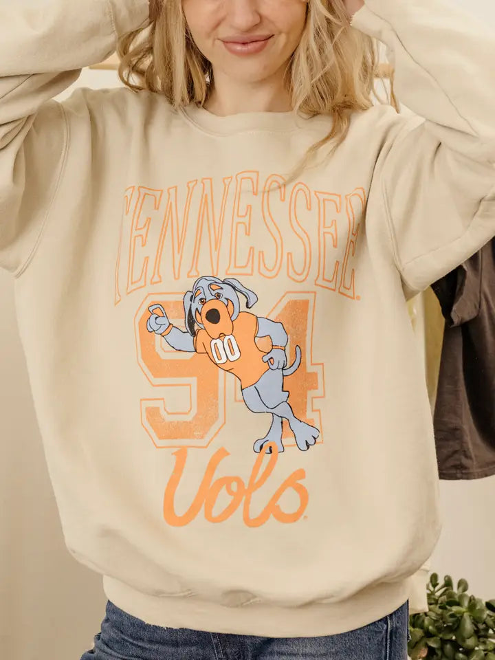 LivyLu Tennessee Vols Club Mascot Sweatshirt in sand 