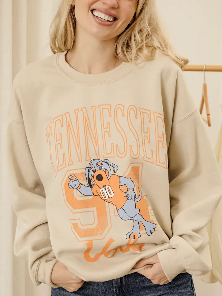 LivyLu Tennessee Vols Club Mascot Sweatshirt in sand 